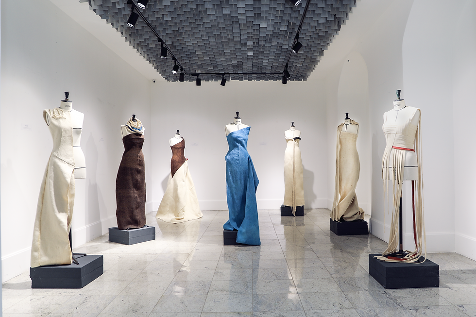 From left to right: “Rritë”, “Liro”, “Muzë”, “Akullimë”, “Zanë”, “Bardhaborë” and “Xixë”, showcased at the Resilience exhibition in the Museum of Kosovo