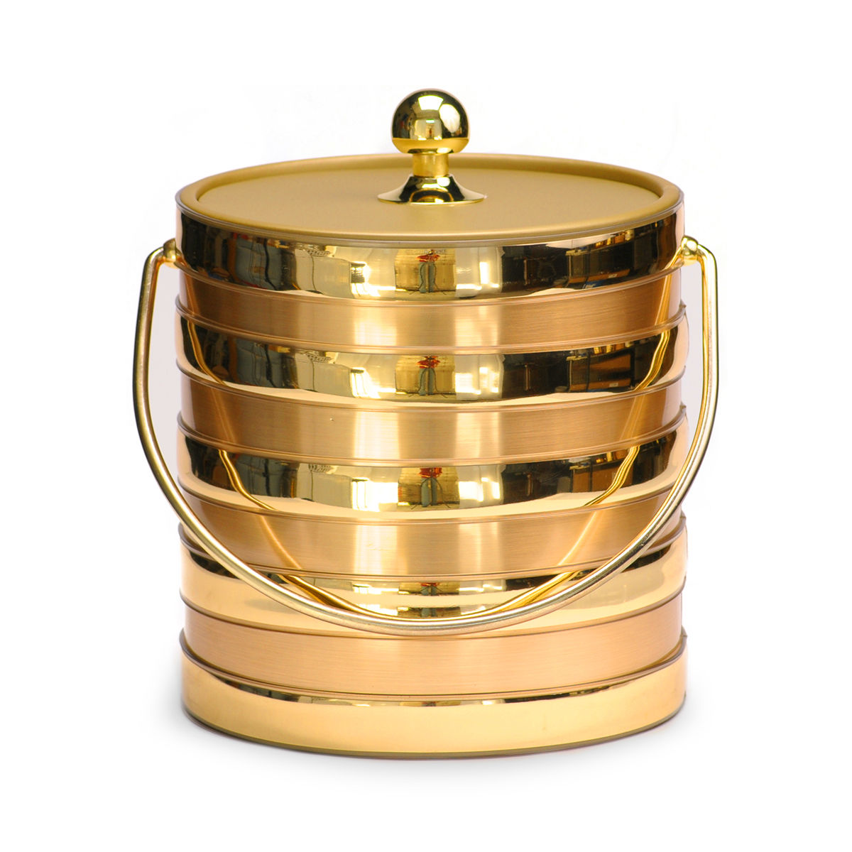 Brushed Gold Barrel 3 qt. Ice Bucket