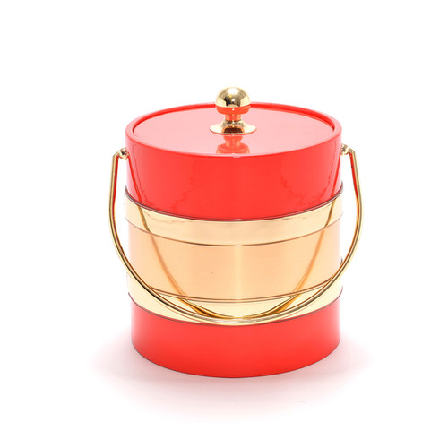 Red with Gold Center 3 qt. Ice Bucket mricebucket