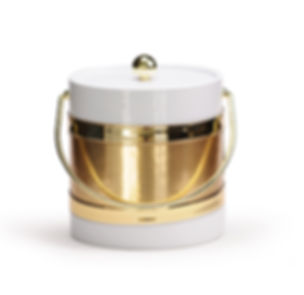 White Patten with Gold Center 3 qt. Ice Bucket