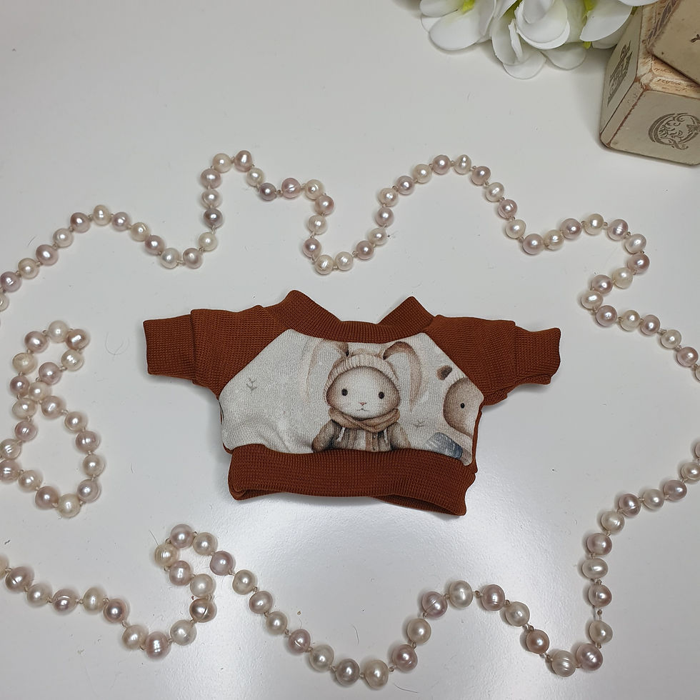 Миниатюра: Bluzeczka mini z króliczkiem brąz 