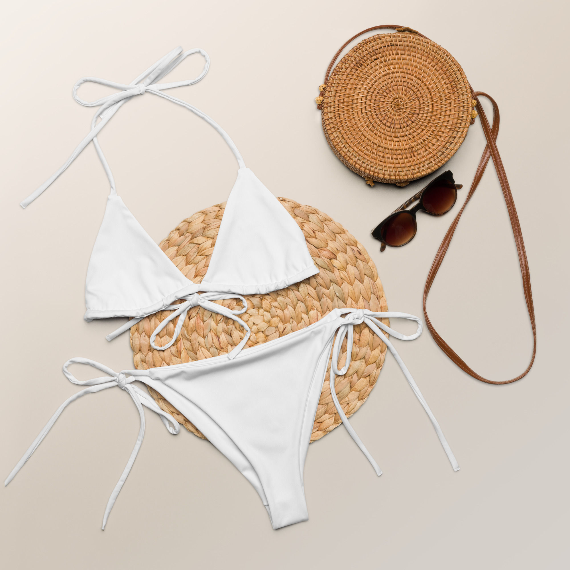 White string bikini swimsuit