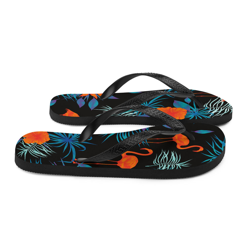 Tropical Flip Flops S-L size rubber sole and straps toe post style