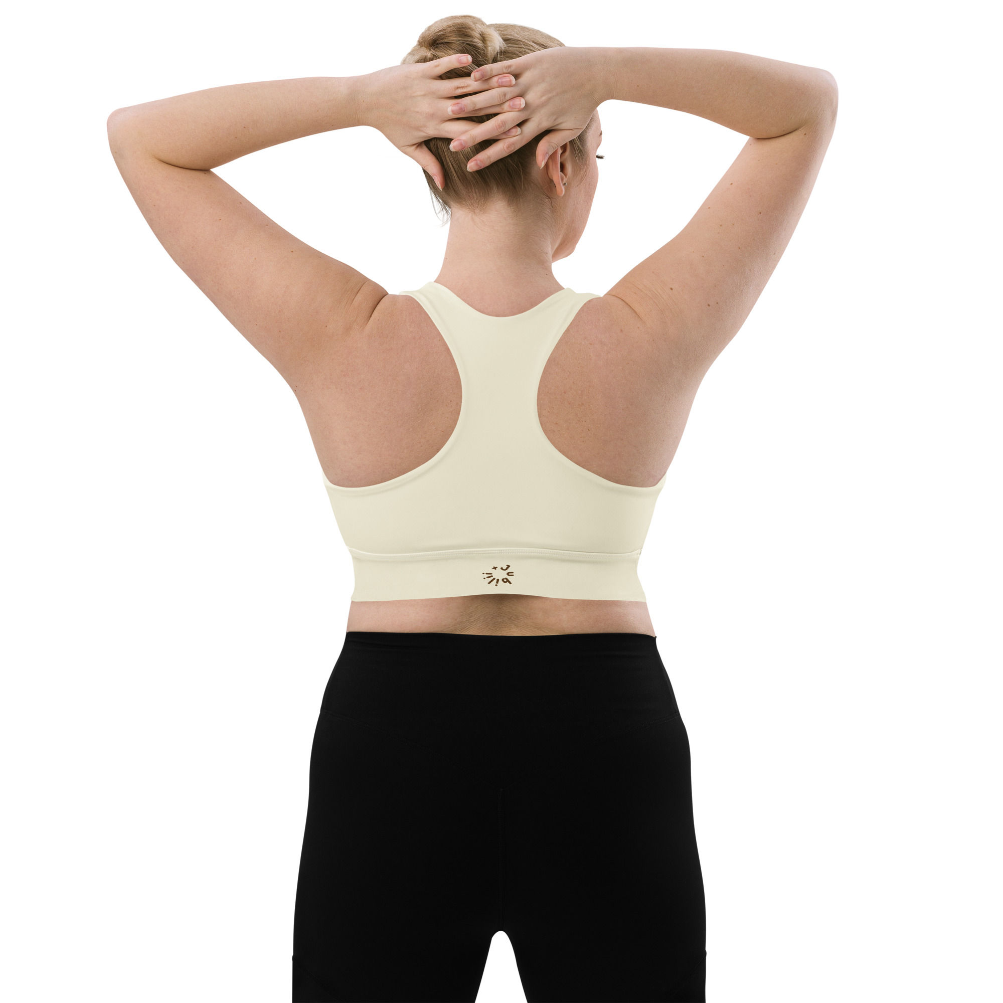 Apricot white color longline sports bra