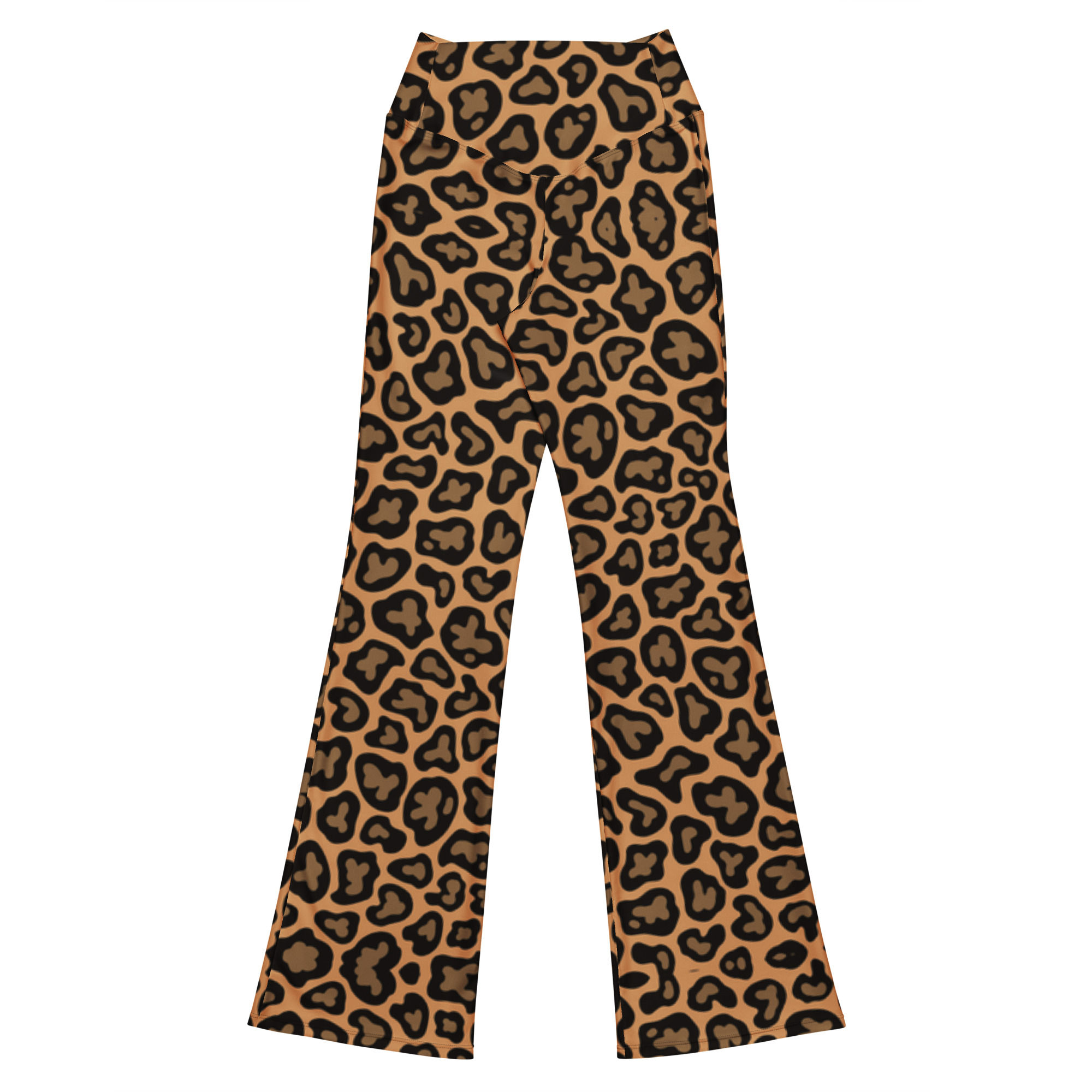 Leopard flare leggings high-waisted
