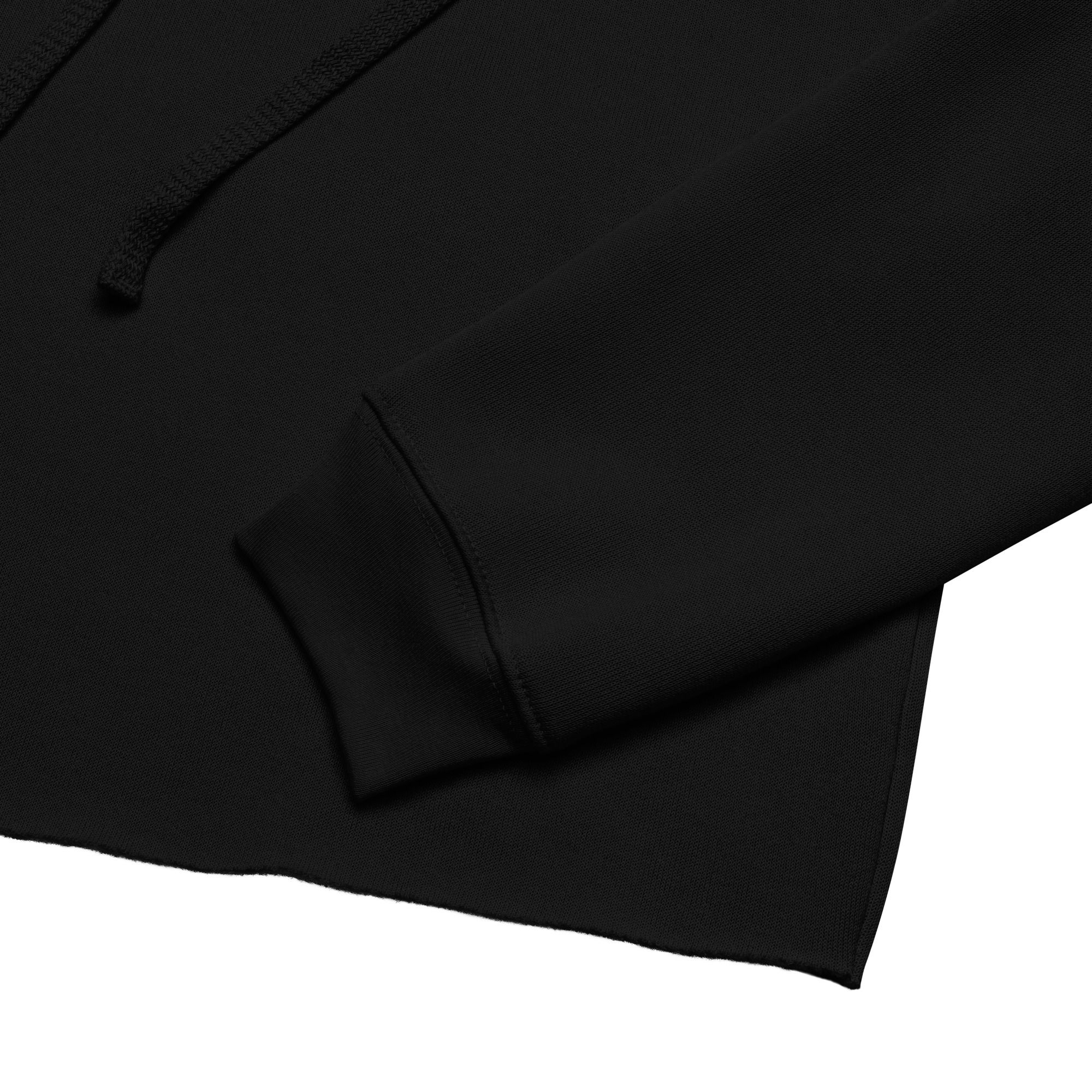 Black embroidered logo cropped hoodie