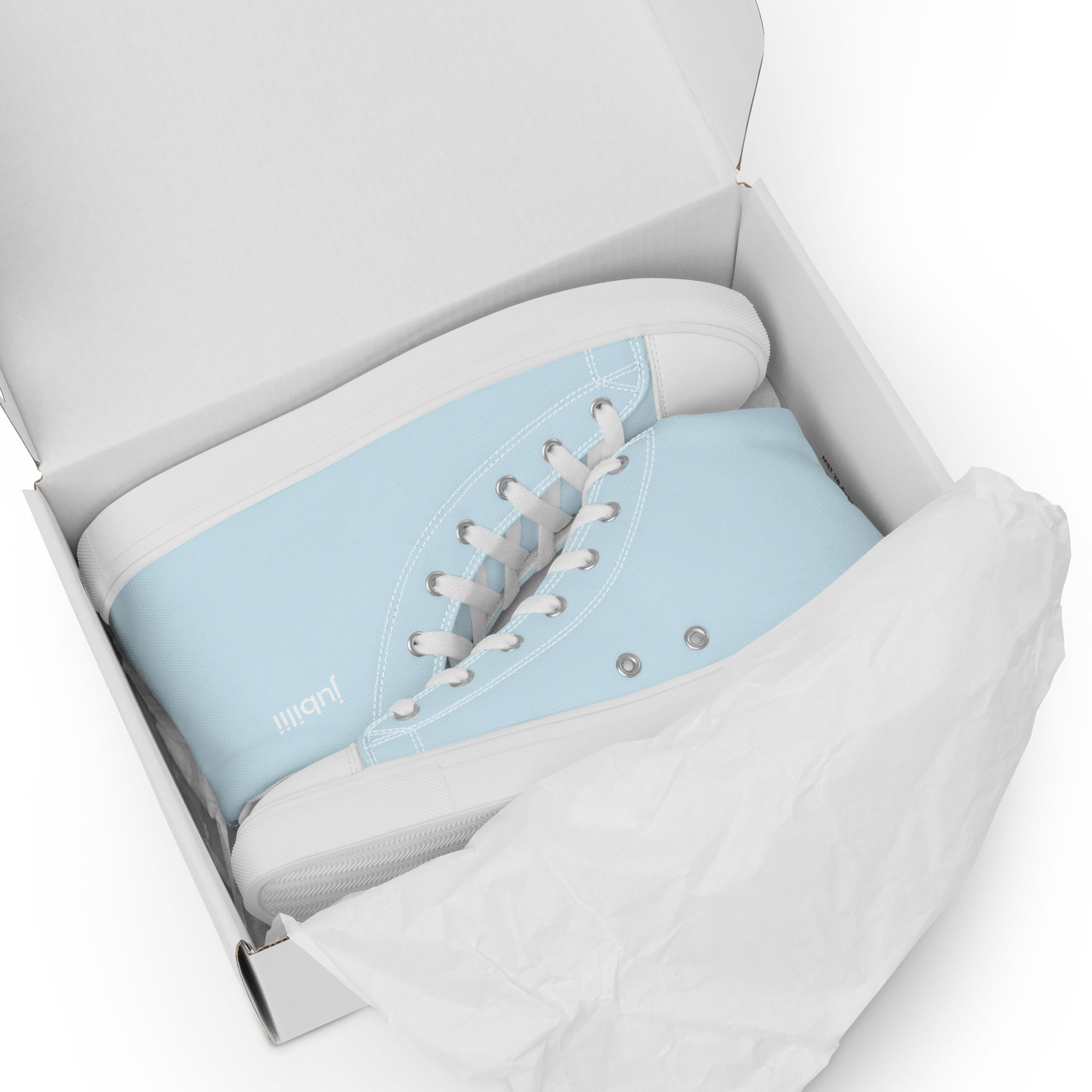 Sky blue women high top trainers