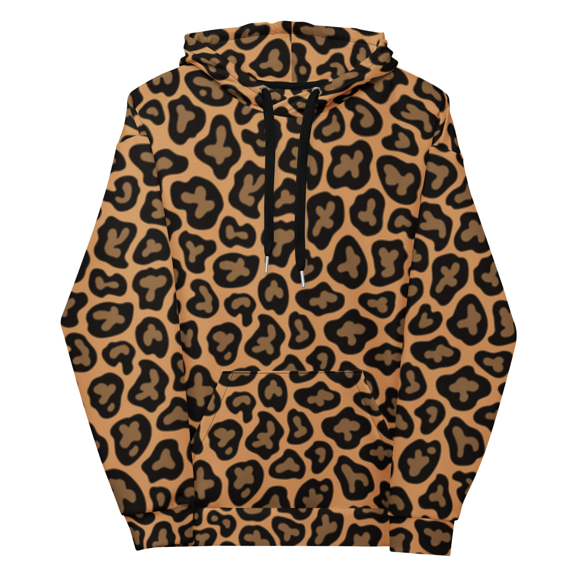 Leopard Recycled Unisex Hoodie 2XS-6XL looser fit soft and comfortable