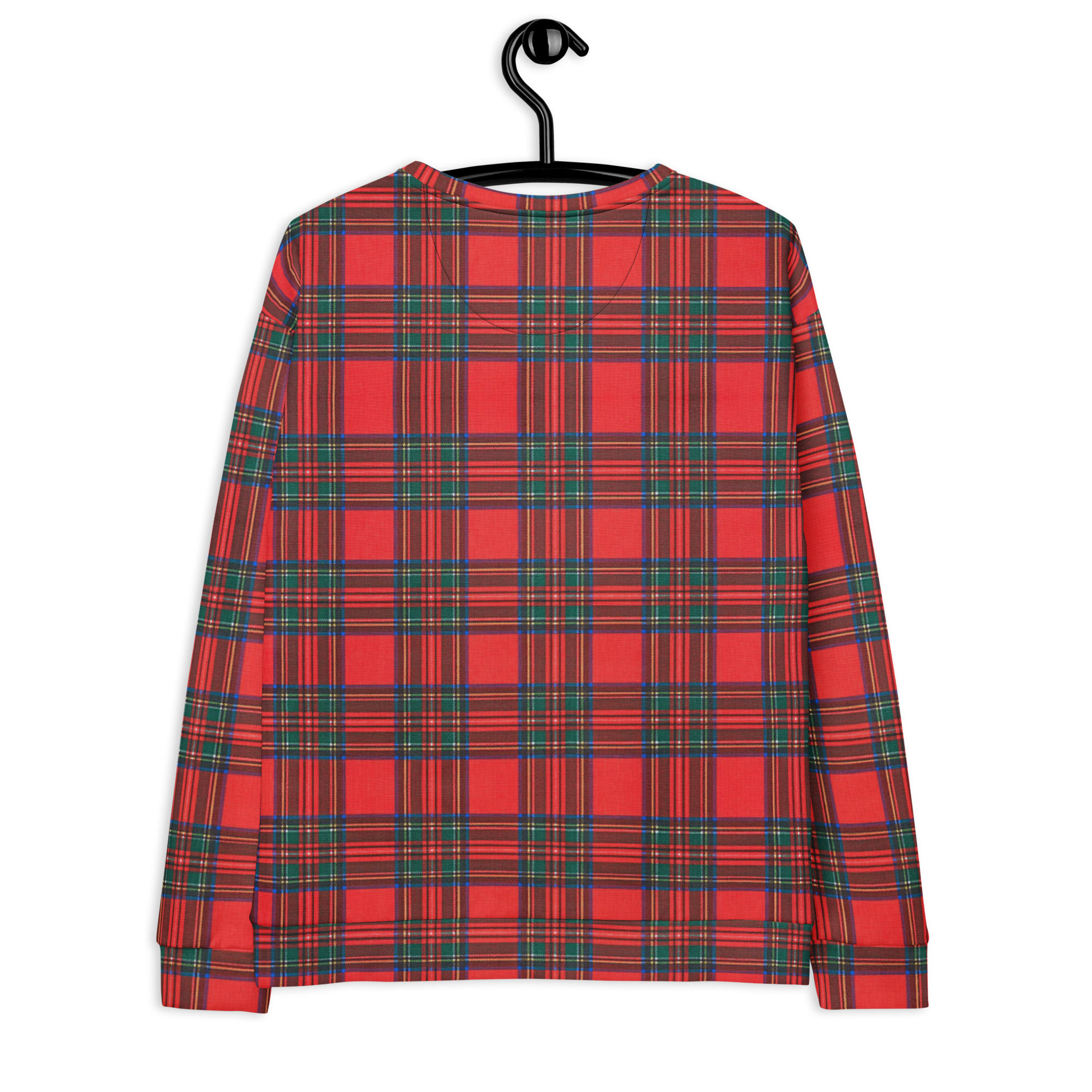 Red tartan recycled unisex sweatshirt