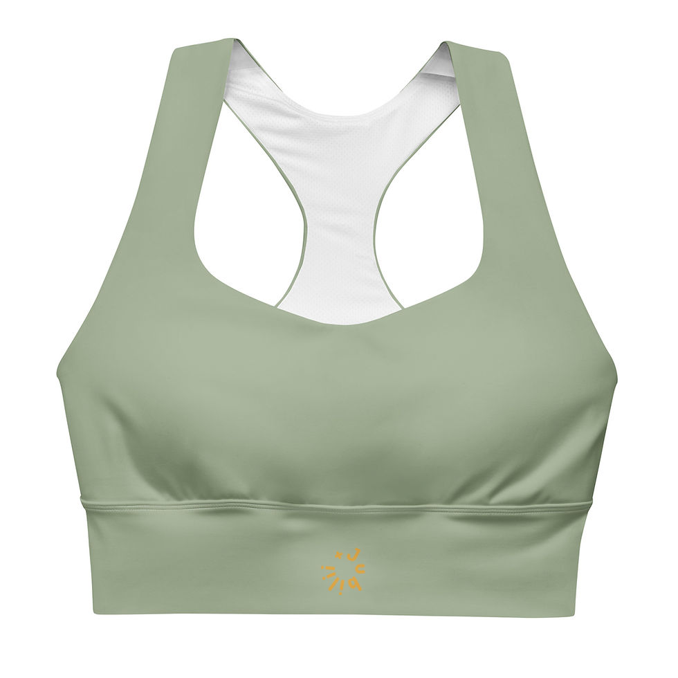 Heathered grey color longline sports bra
