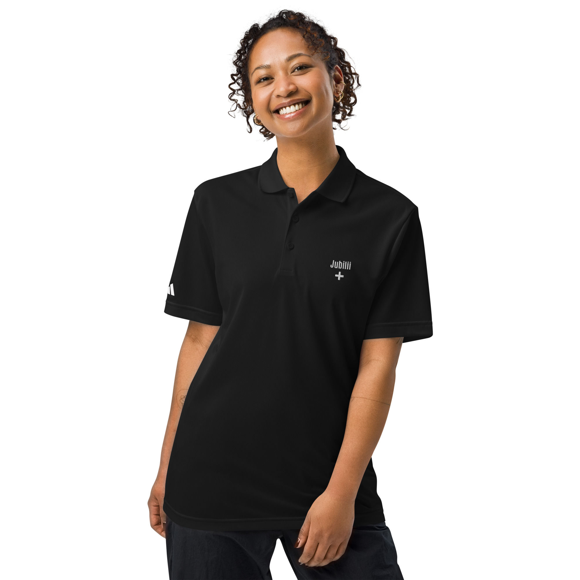 Adidas Sport Polo black shirt embroidered logo S-4XL relaxed fit