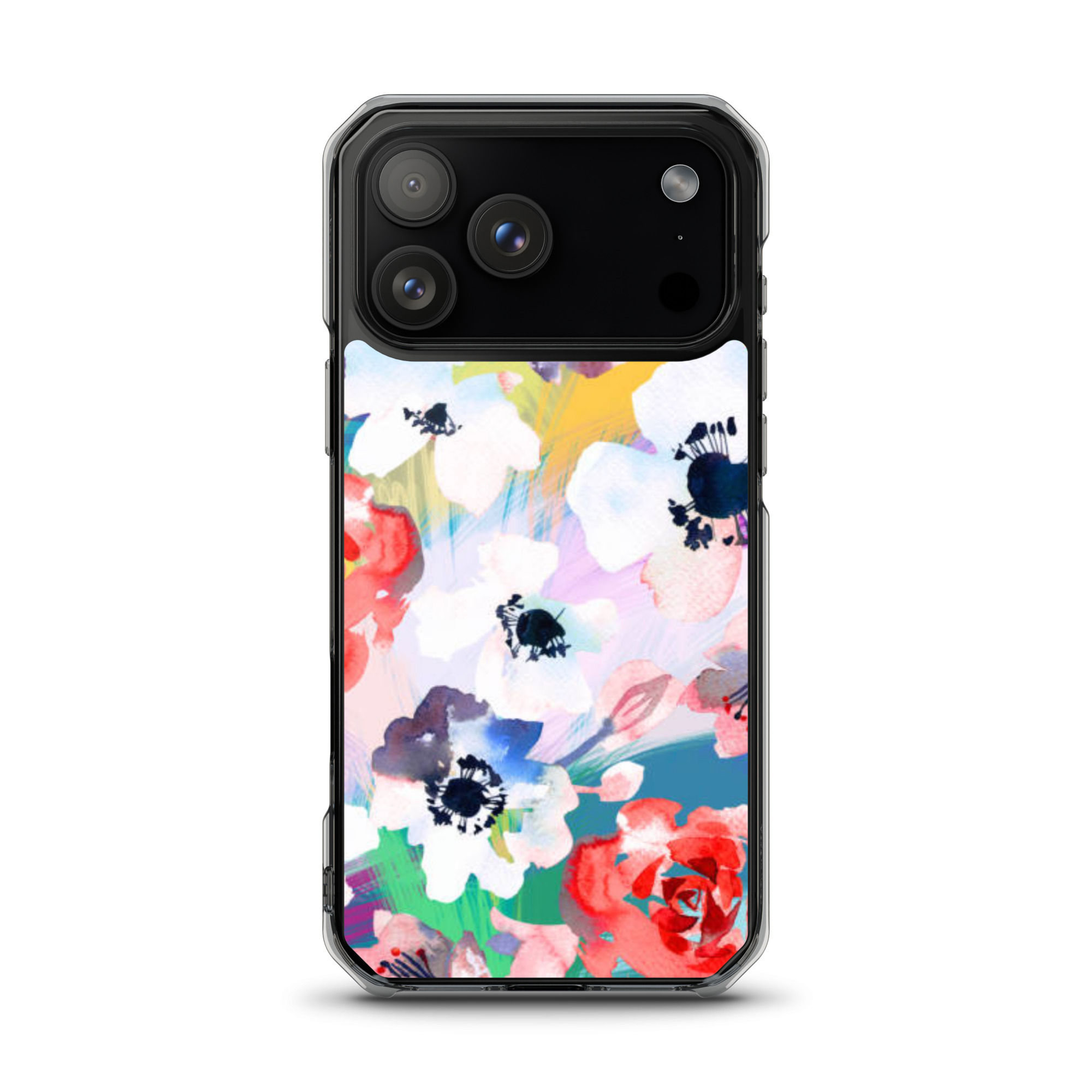 Colorful Floral MagSafe Clear Case for iPhone 14-17 Pro Max