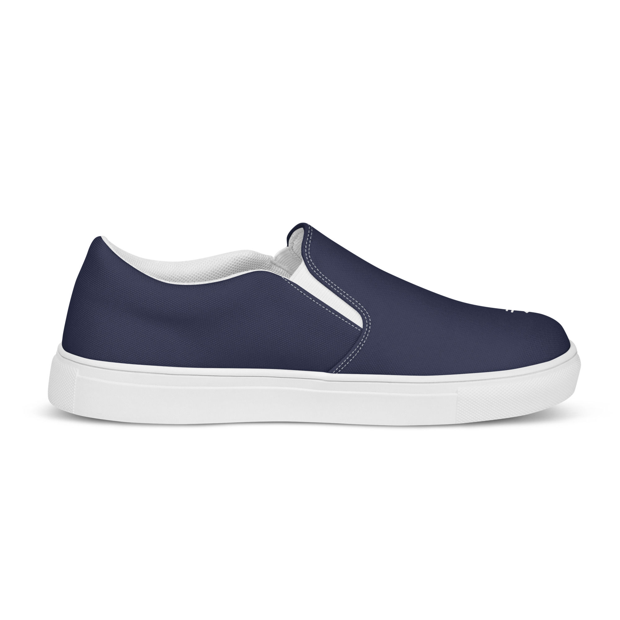 Dark blue womens slip-on canvas shoes
