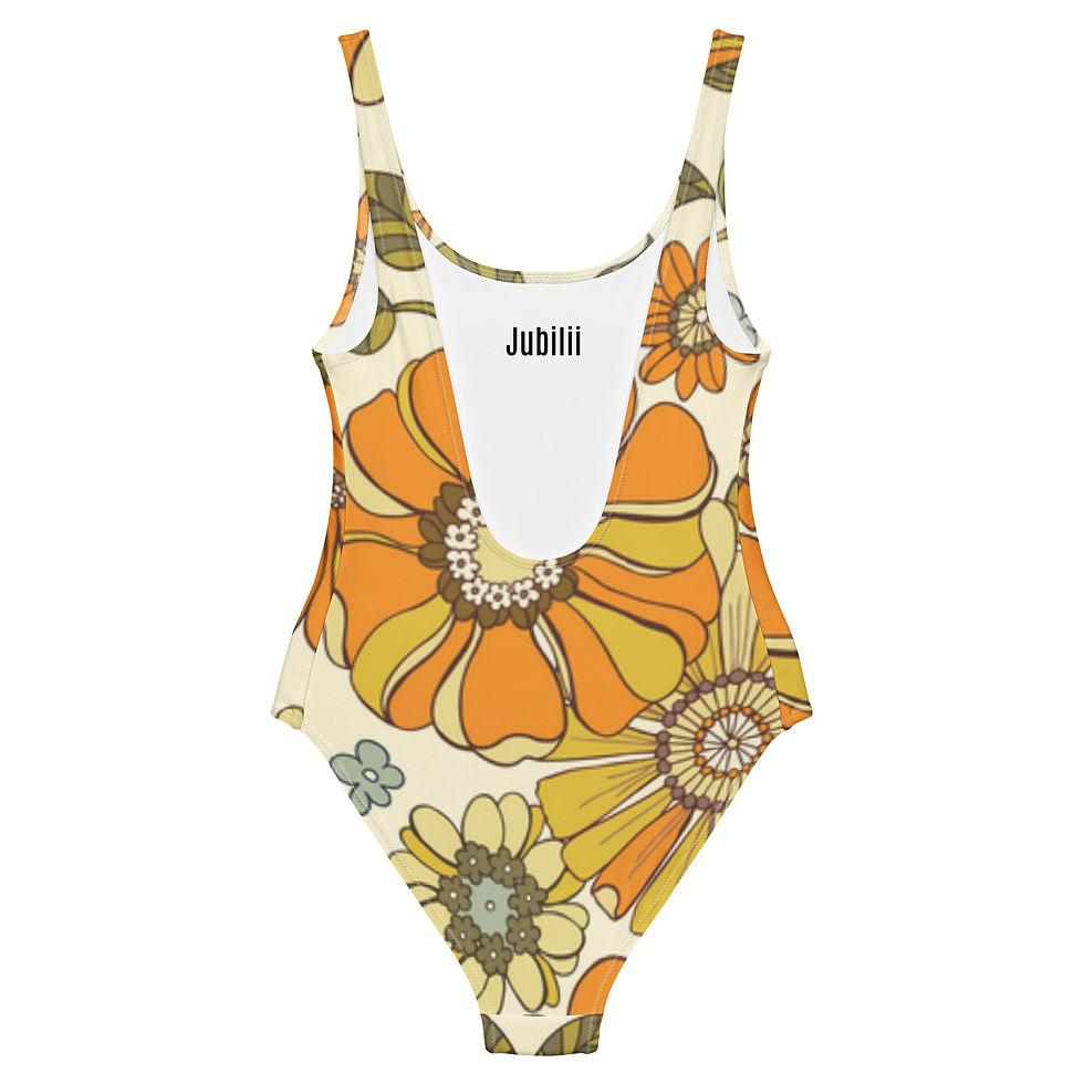 Vintage Style One-Piece Swimsuit XS-3XL cheeky fit soft-touch fabric