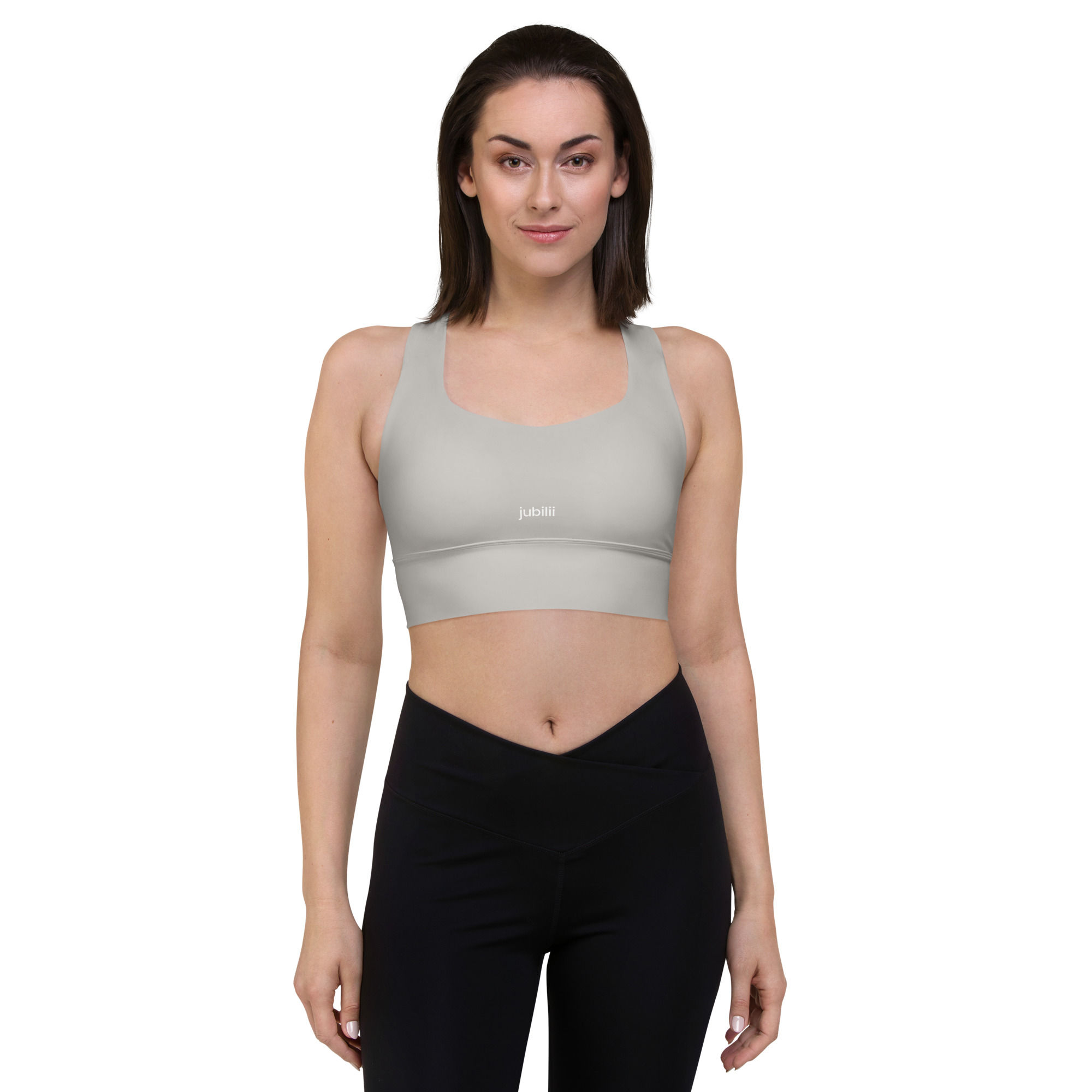 Carbon grey longline sports bra high intensity