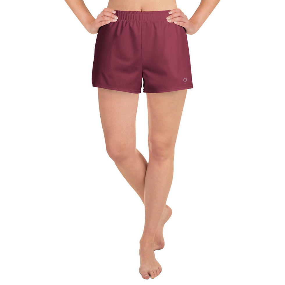 Maroon unisex athletic running/swimming shorts looser fit