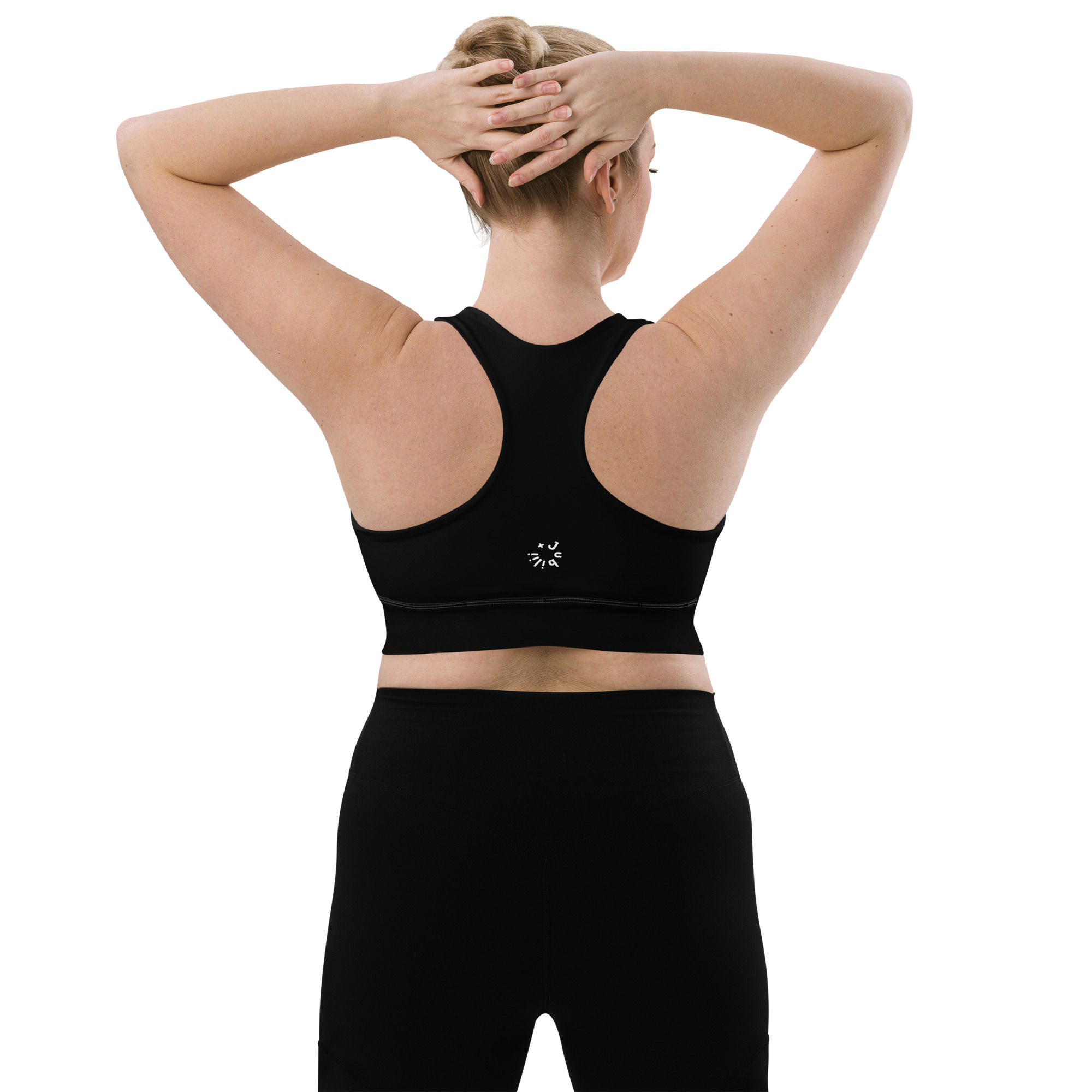 Black and stars longline sports bra