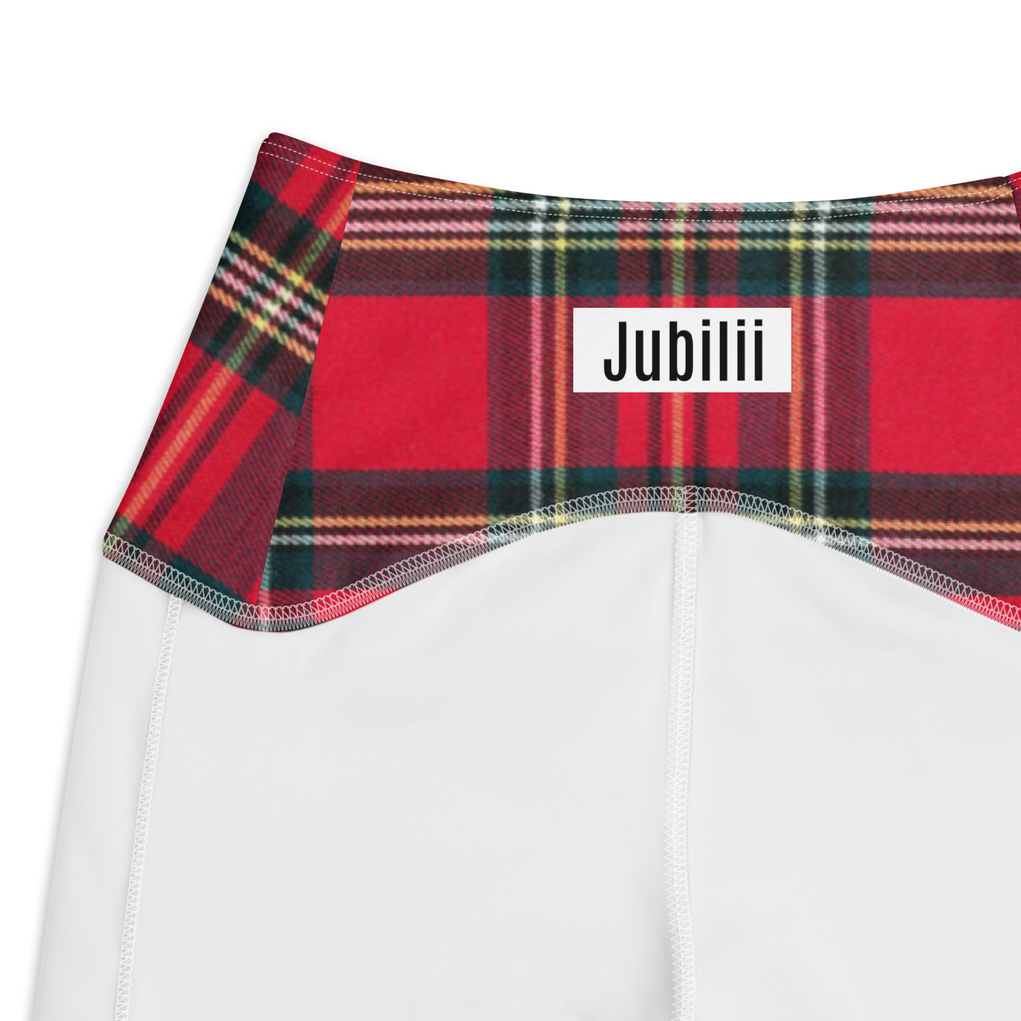 Red Tartan Yoga Leggings high-waisted cut two side pockets 2XS-6XL soft