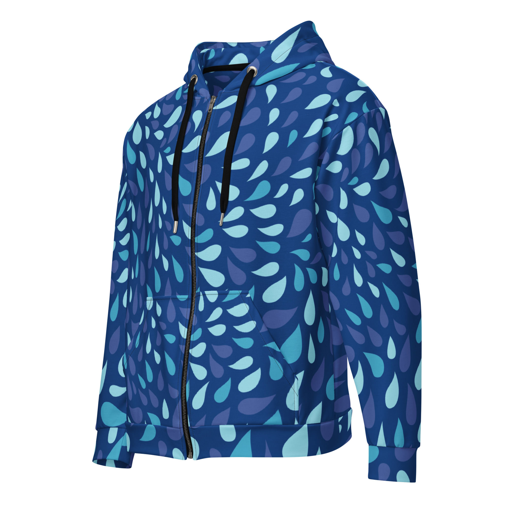 Blue purple unisex zip hoodie