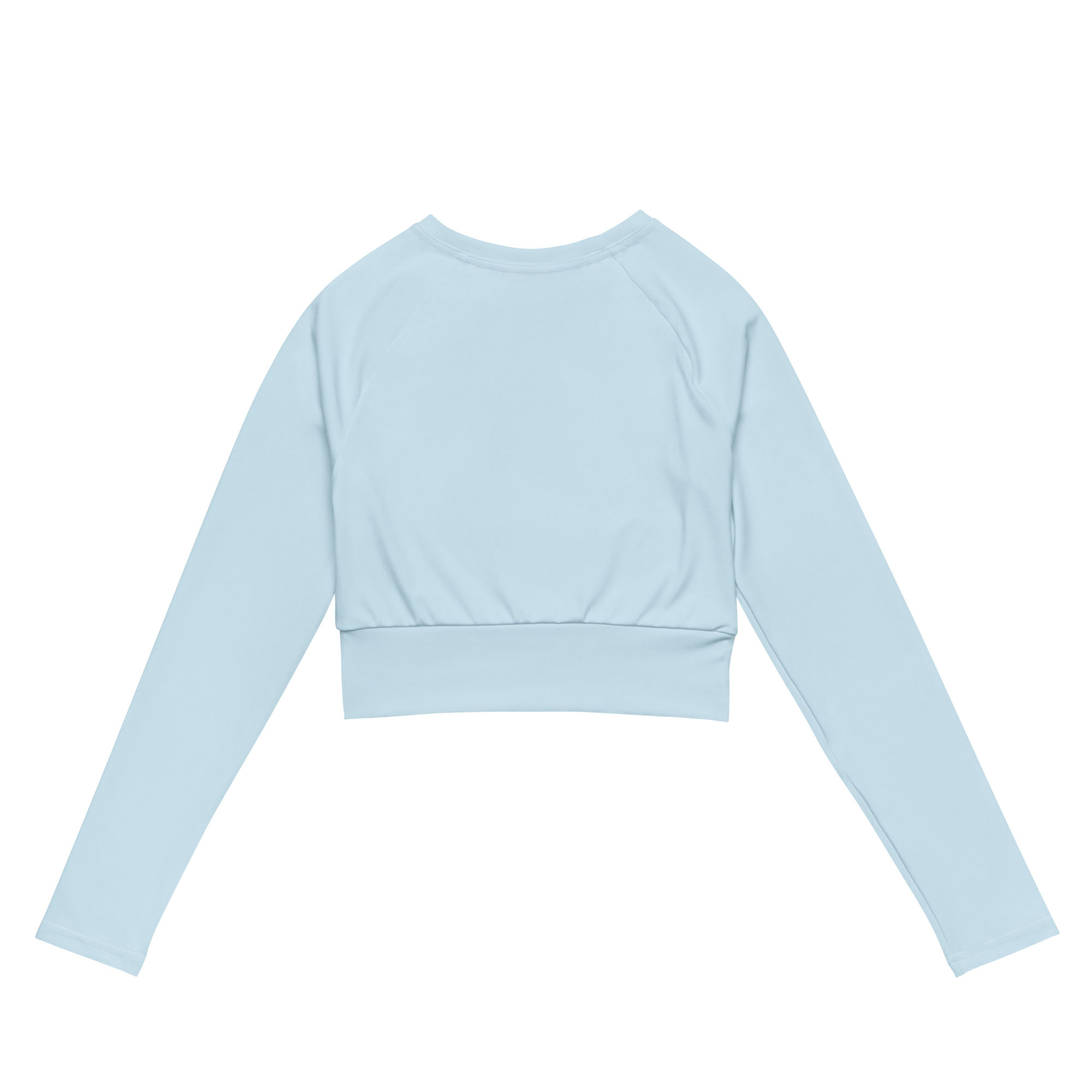 Sky blue long-sleeve crop top soft stretchy