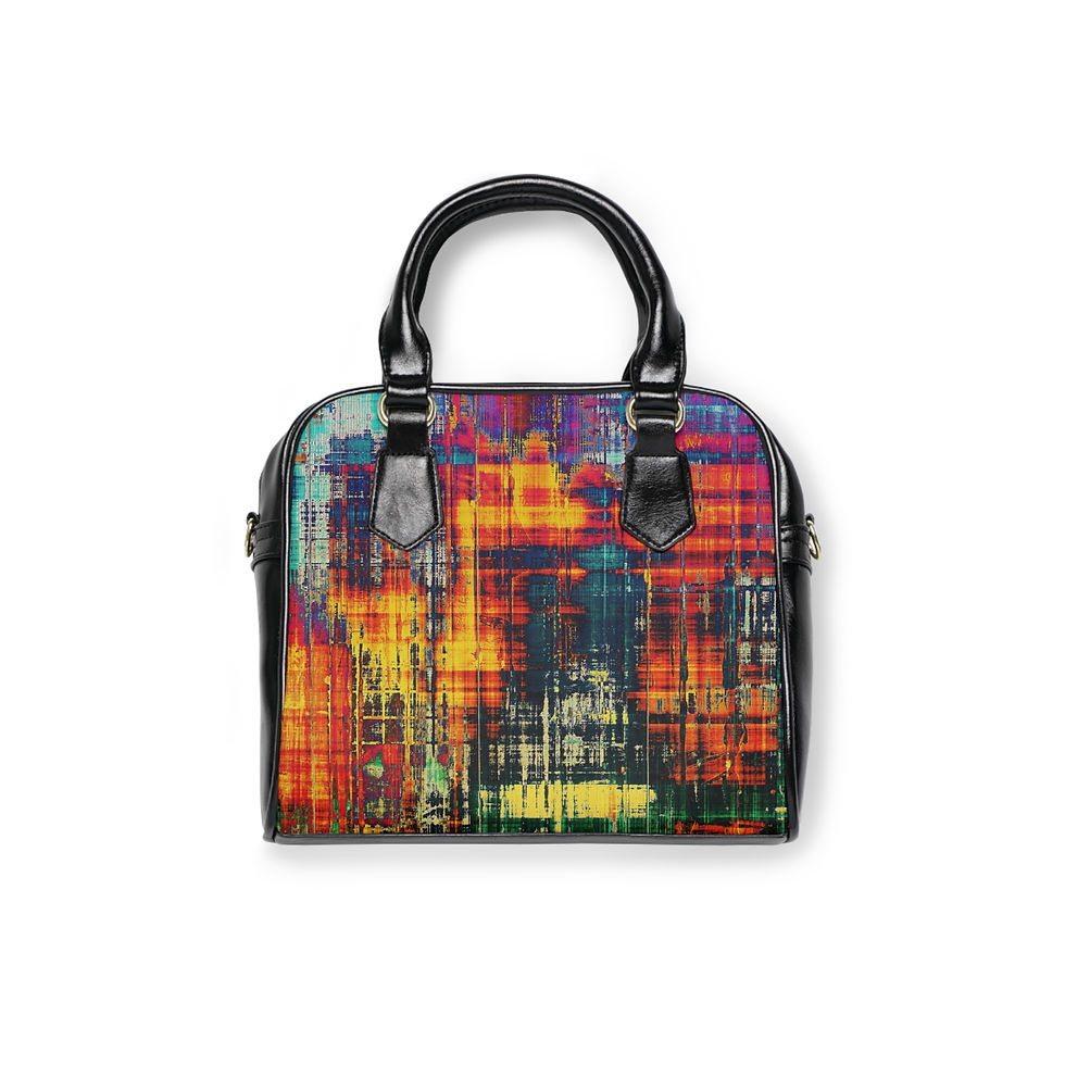 Abstract modern art Shoulder Handbag zip closure removable adjustable strap