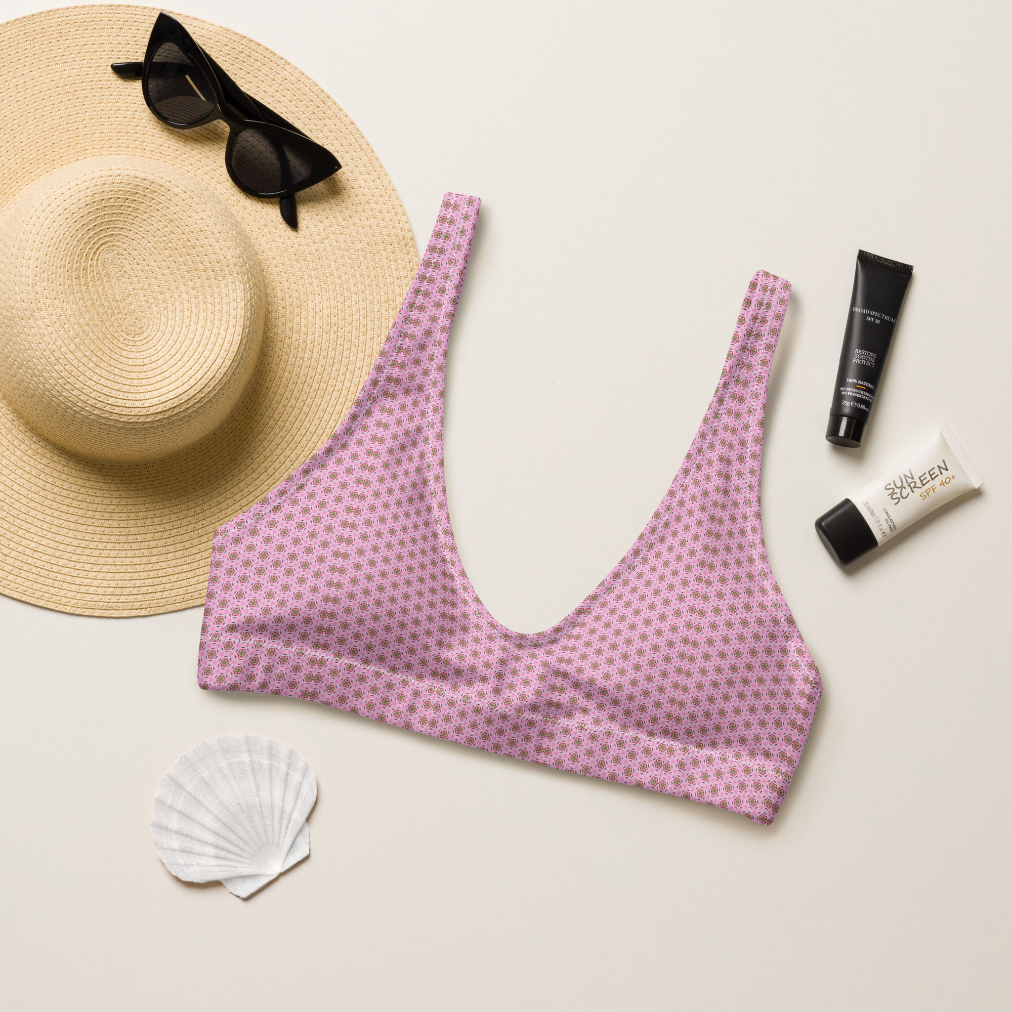 Pink padded bra top