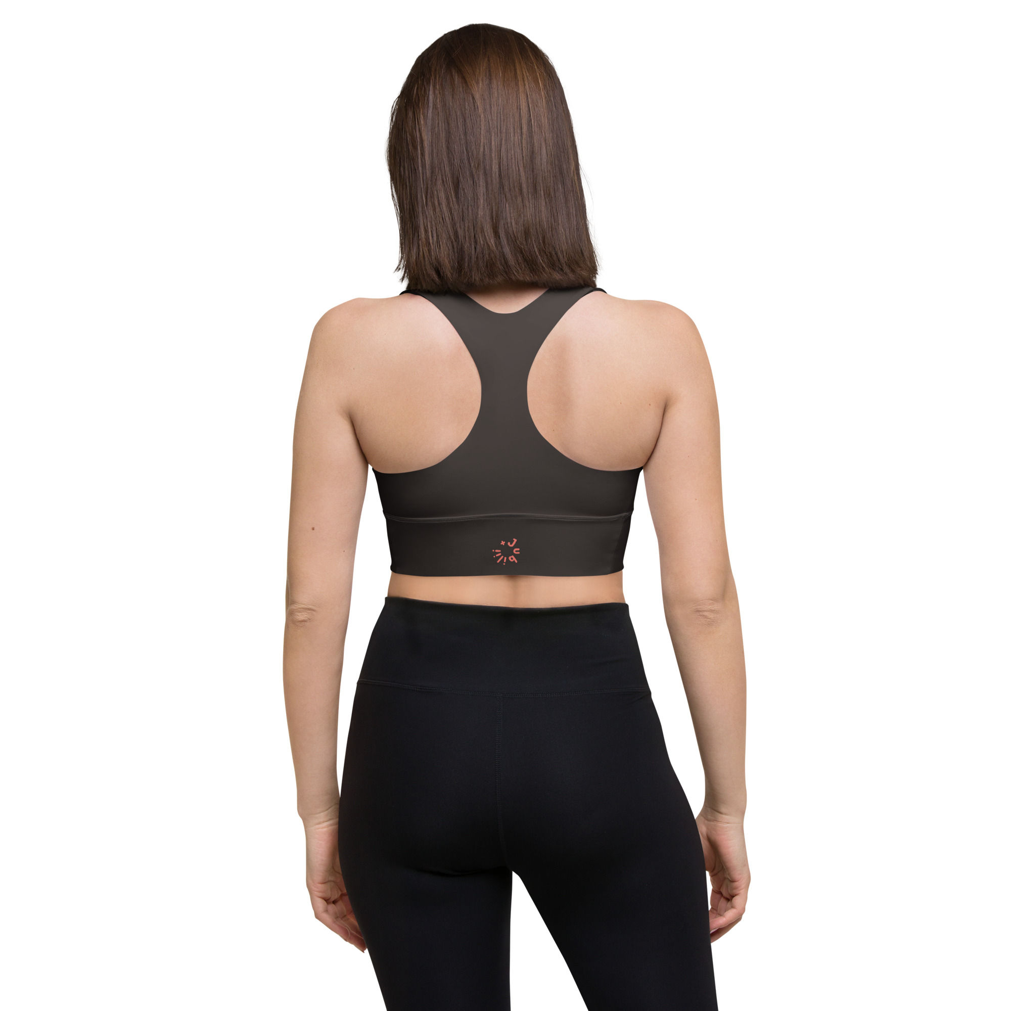 Chocolate color longline sports bra