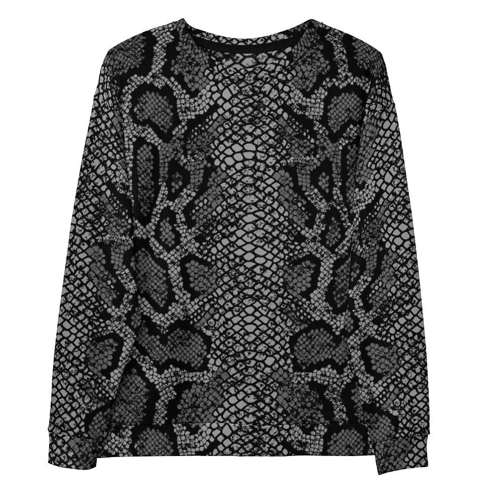 Animal print black recycled unisex sweatshirt