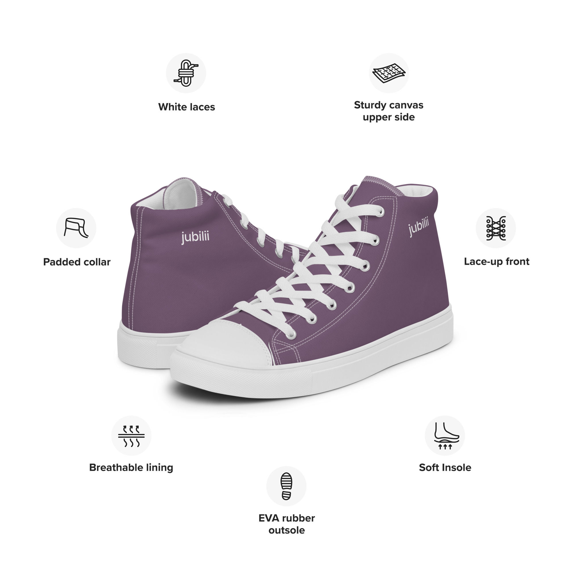 Purple gem women high top trainers
