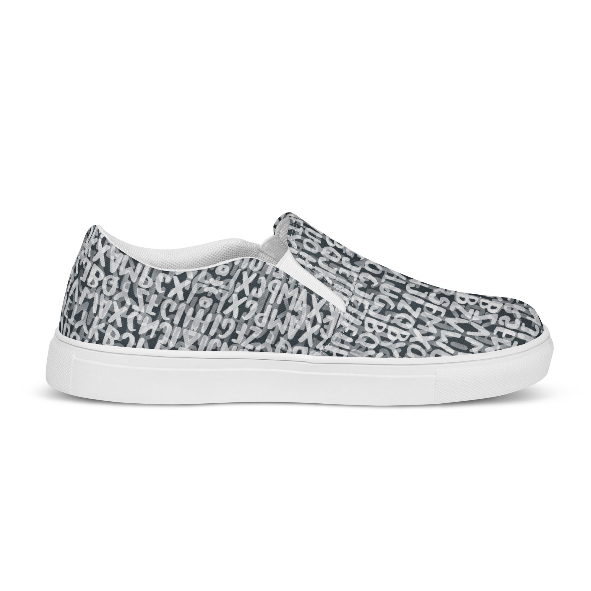 A-Z Black white womens slip-on canvas shoes