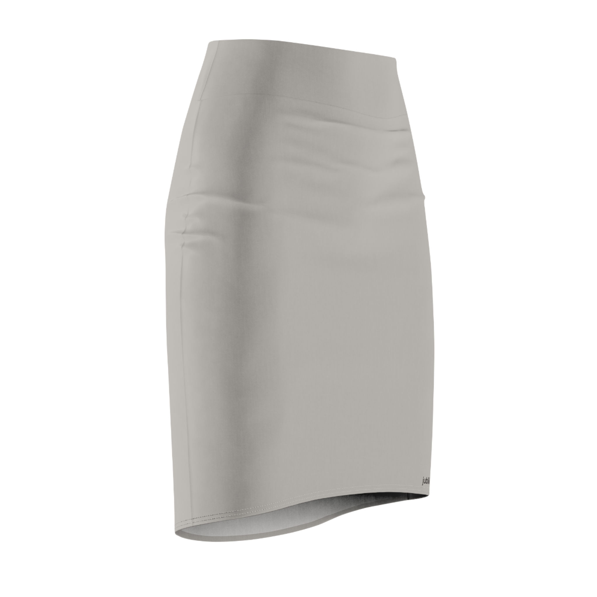 Carbon grey pencil skirt mid waist fit elastic waistband