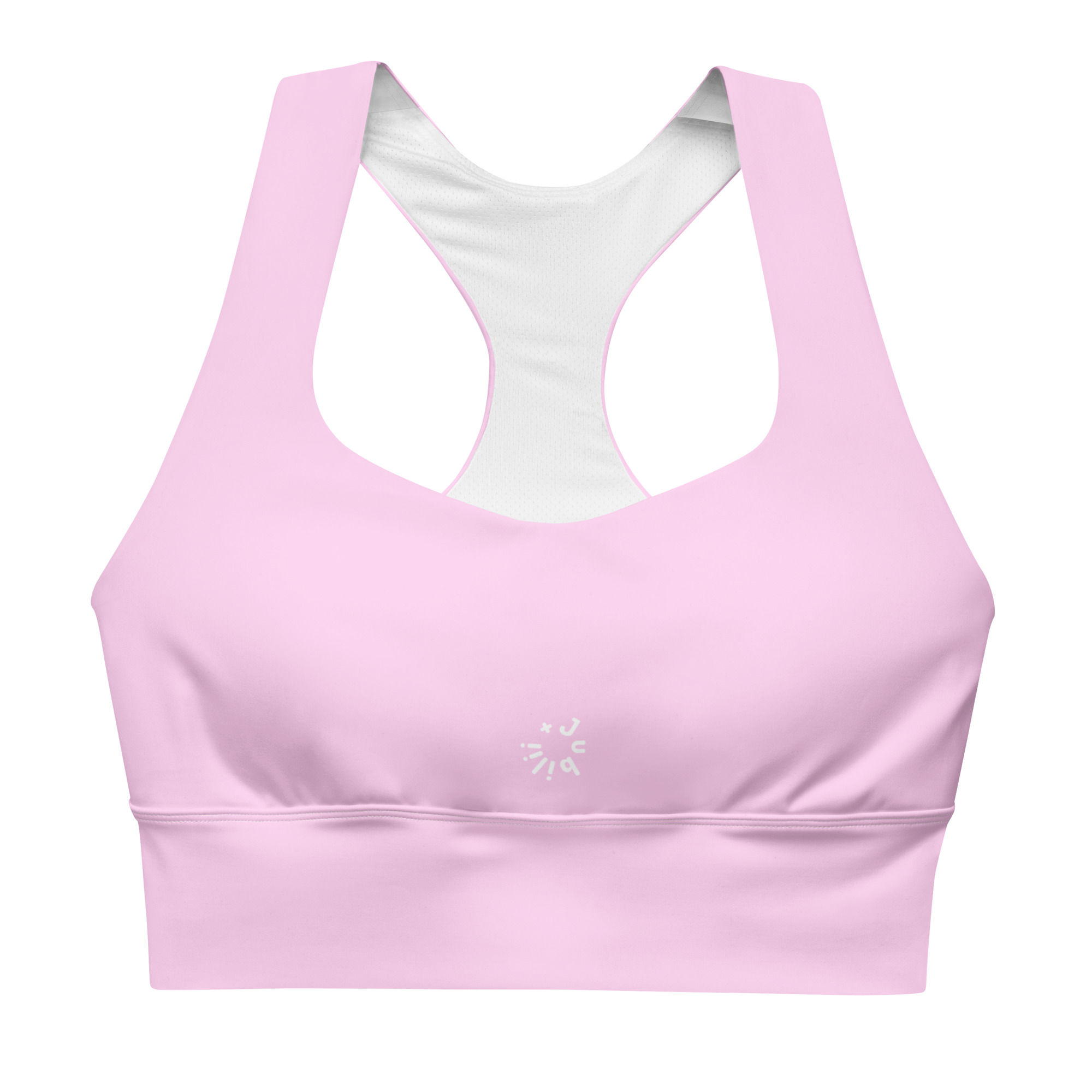 Light pink longline sports bra