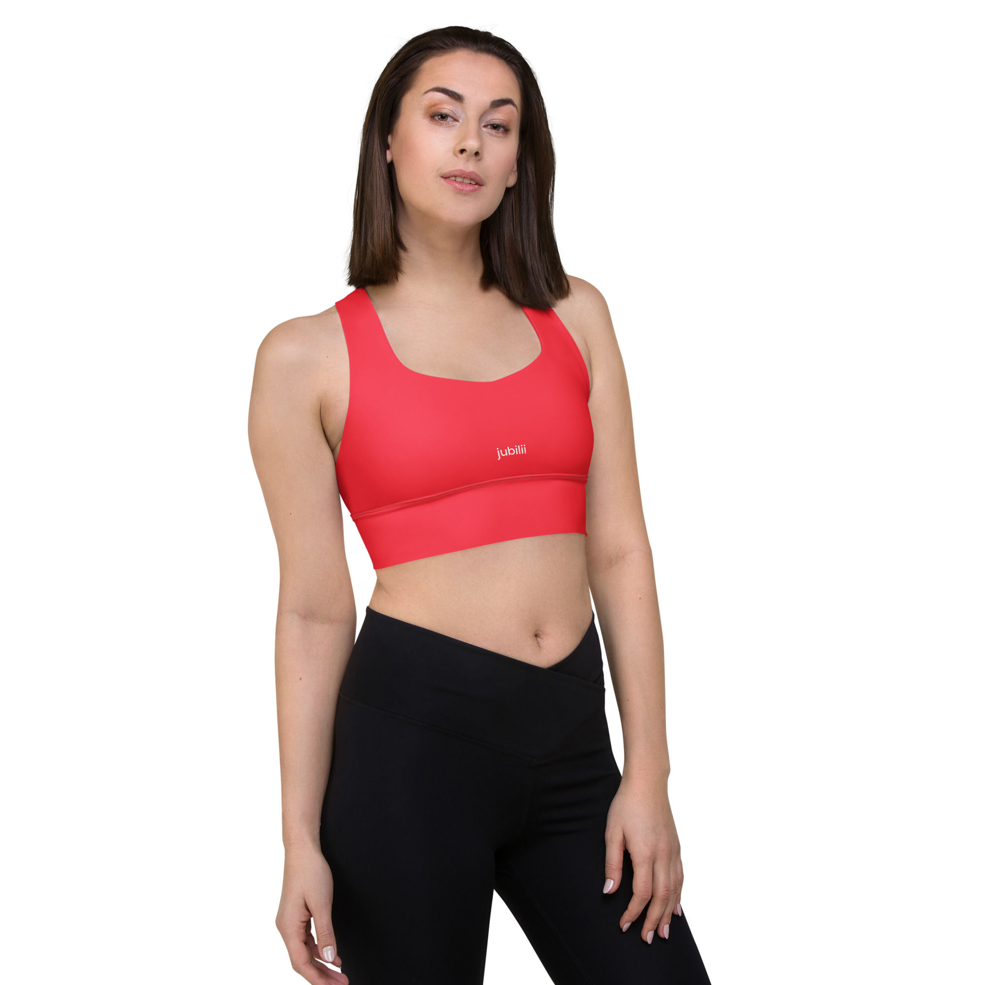 Team red longline sports bra high intensity