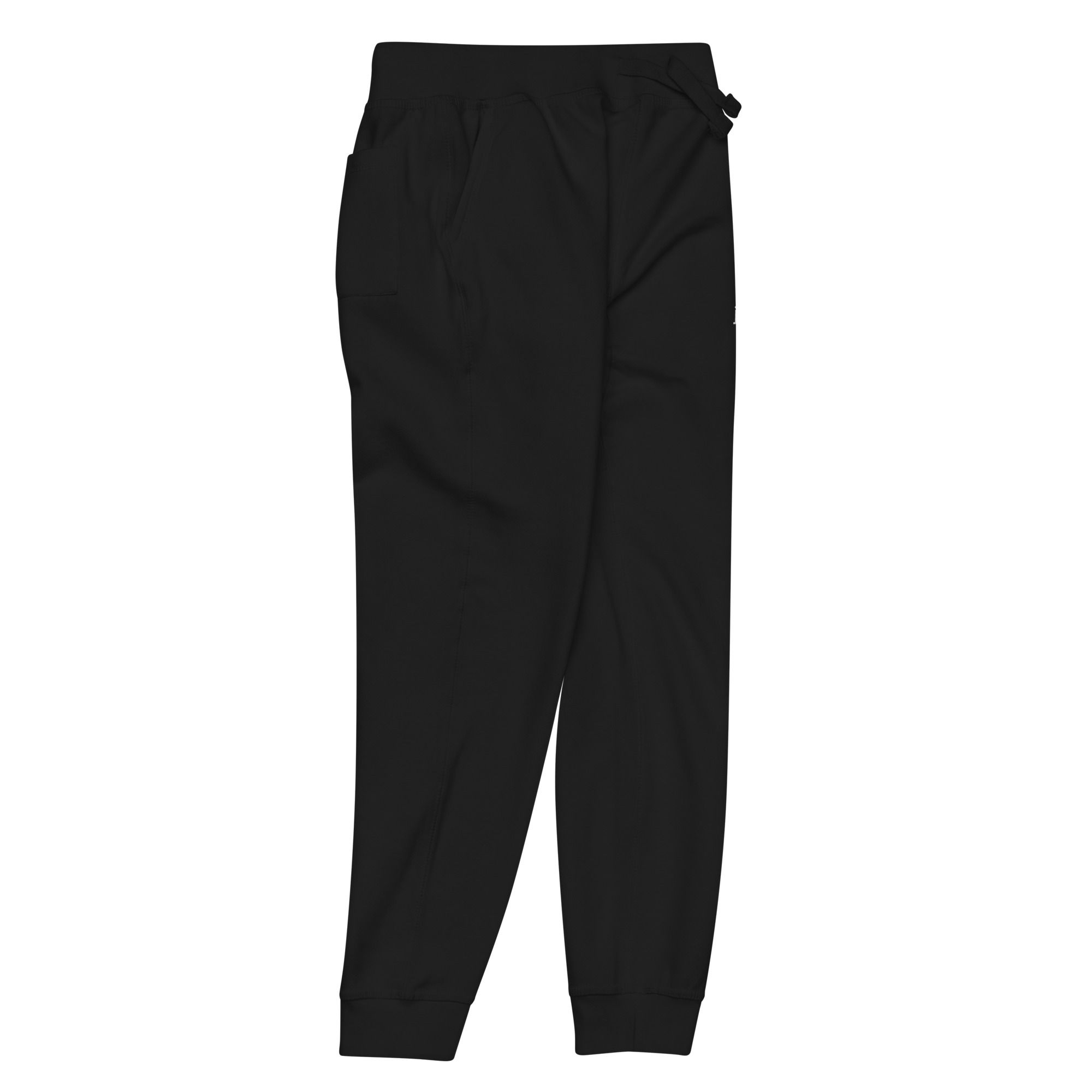Embroidered logo black unisex fleece sweatpants