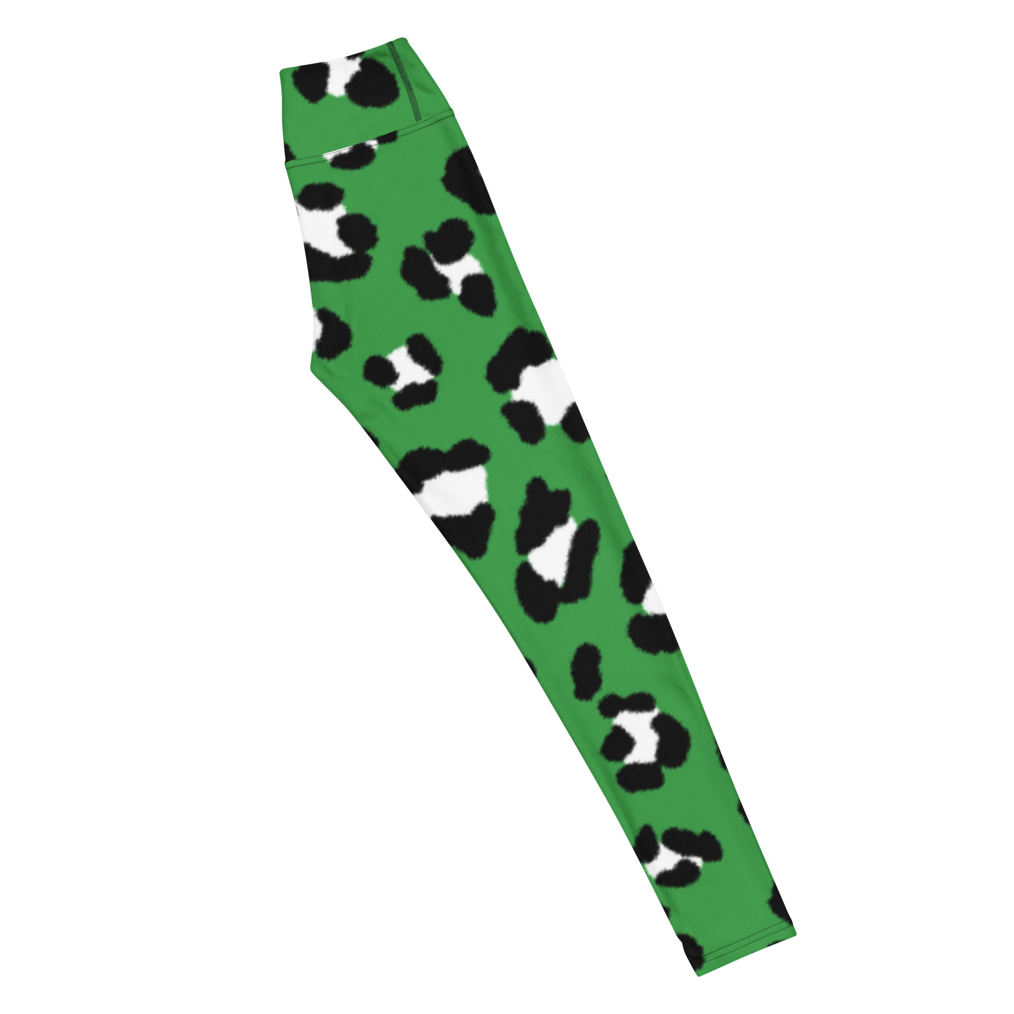 Green animal print Yoga Leggings inside pocket XS-XL soft microfiber