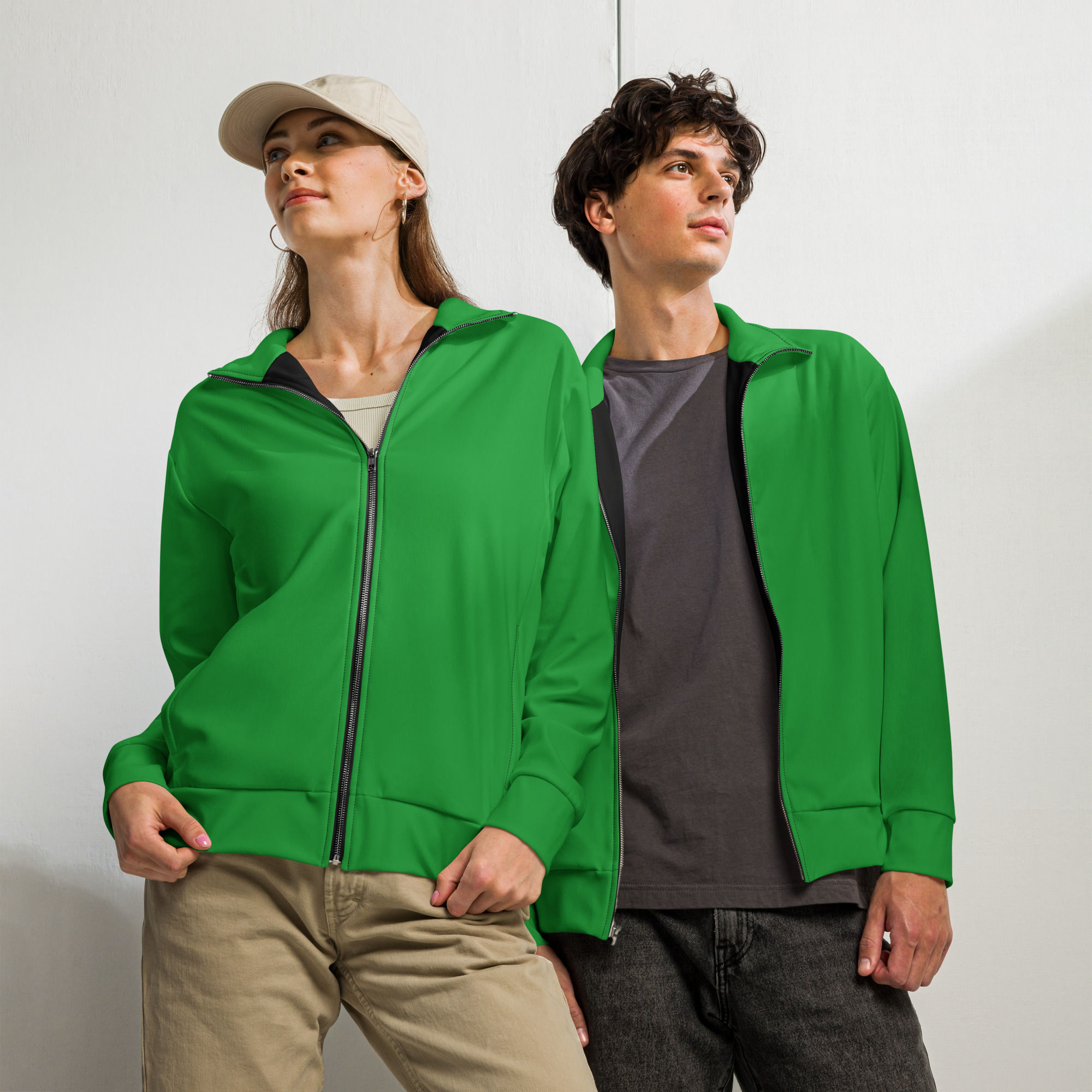 Tree green unisex track jacket extra comfort