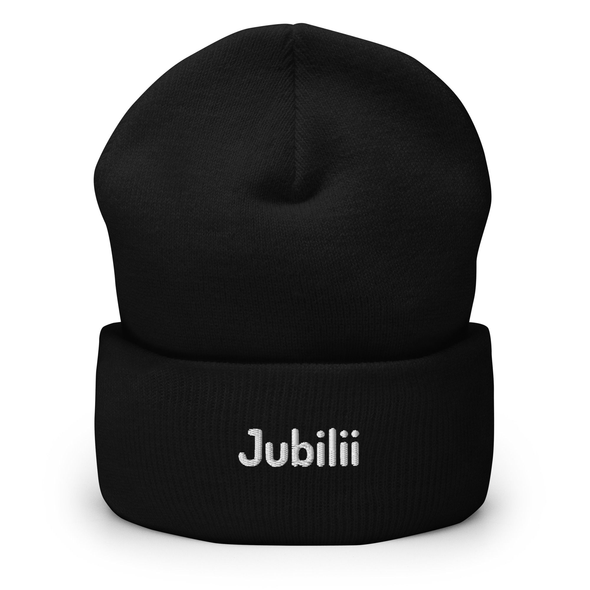 Logo black Unisex Cuffed Beanie hat 12 inch 30 cm in length form-fitting