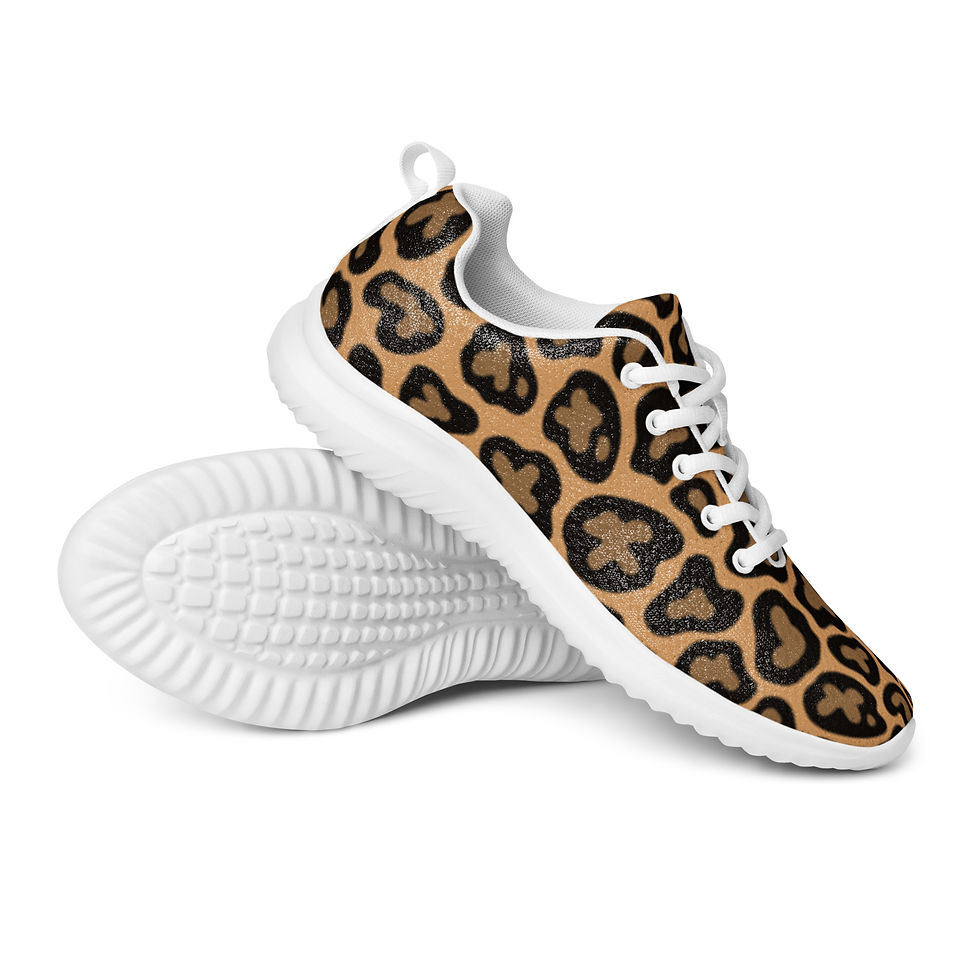 Leopard Womens Athletic Shoes 5-12 US size padded collar and tongue