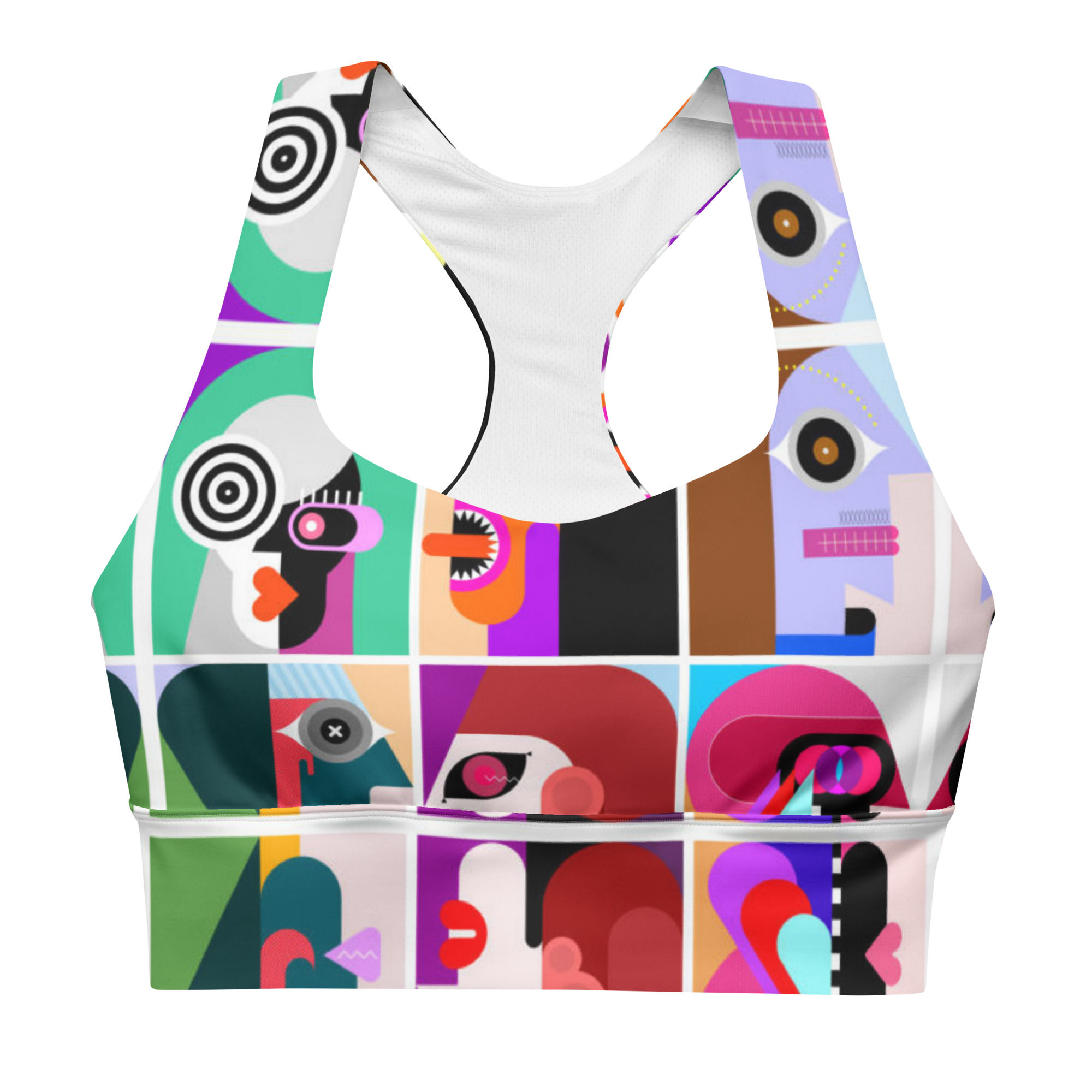 Art design color longline sports bra