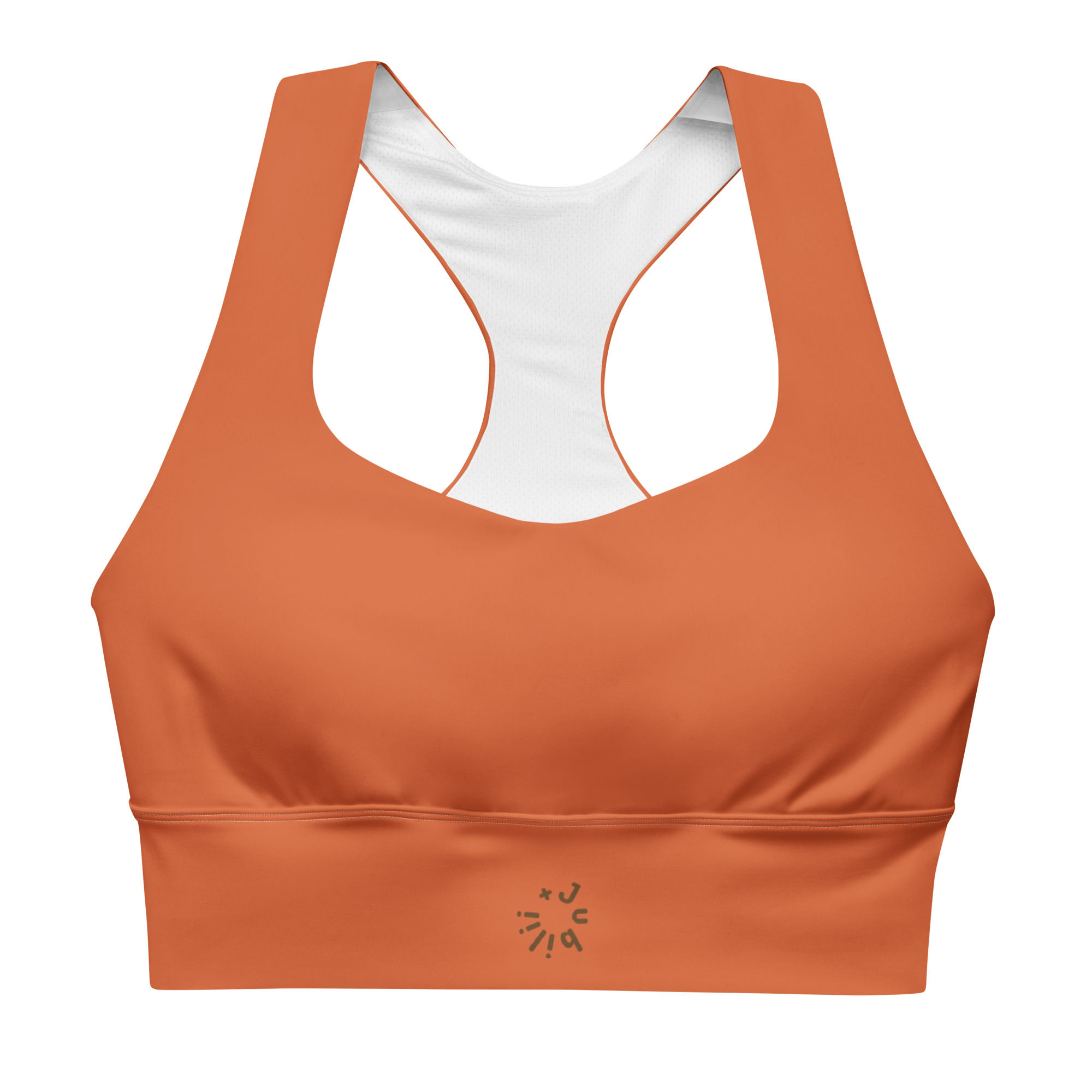 Orange salmon color longline sports bra