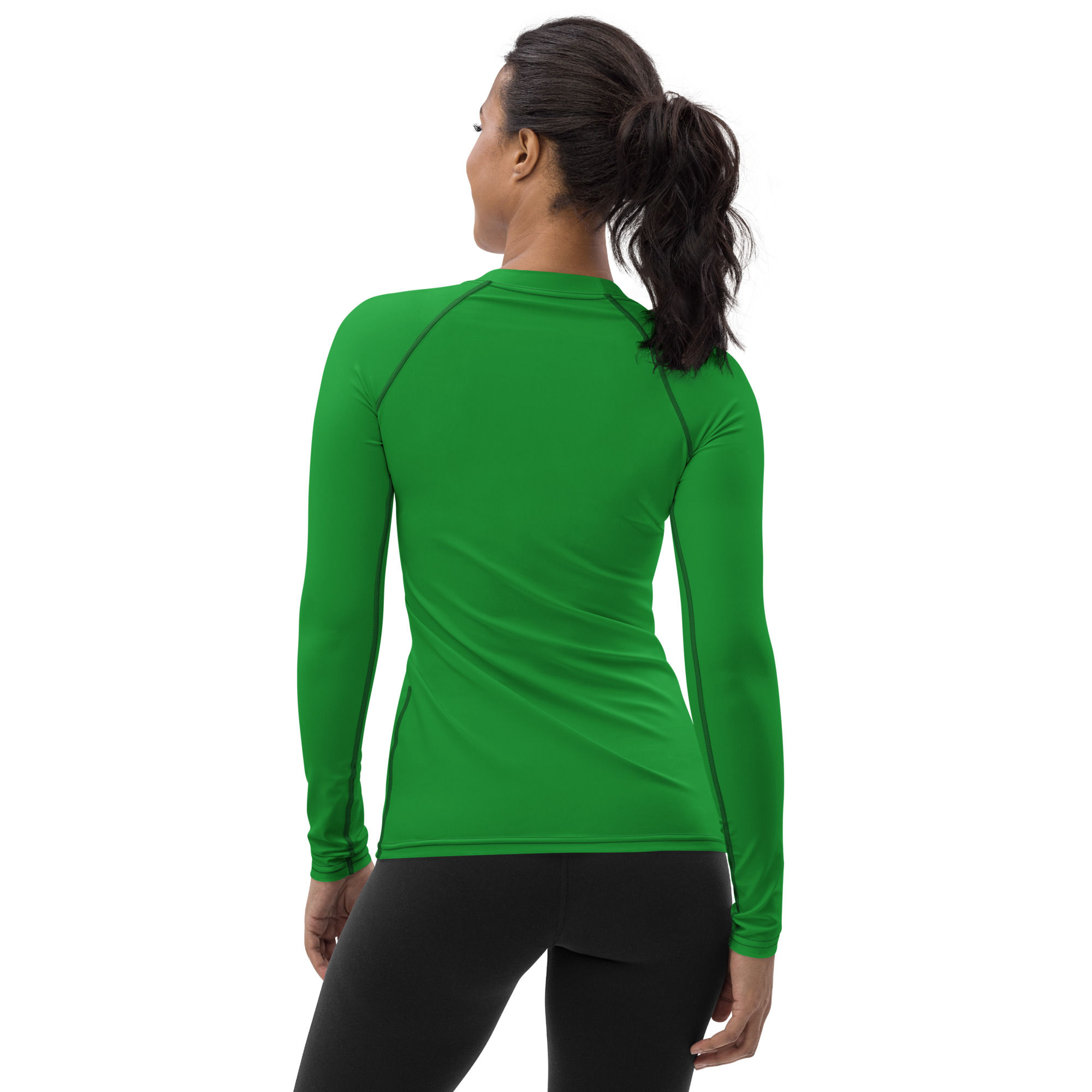 Tree green womens rash guard athletic shirt