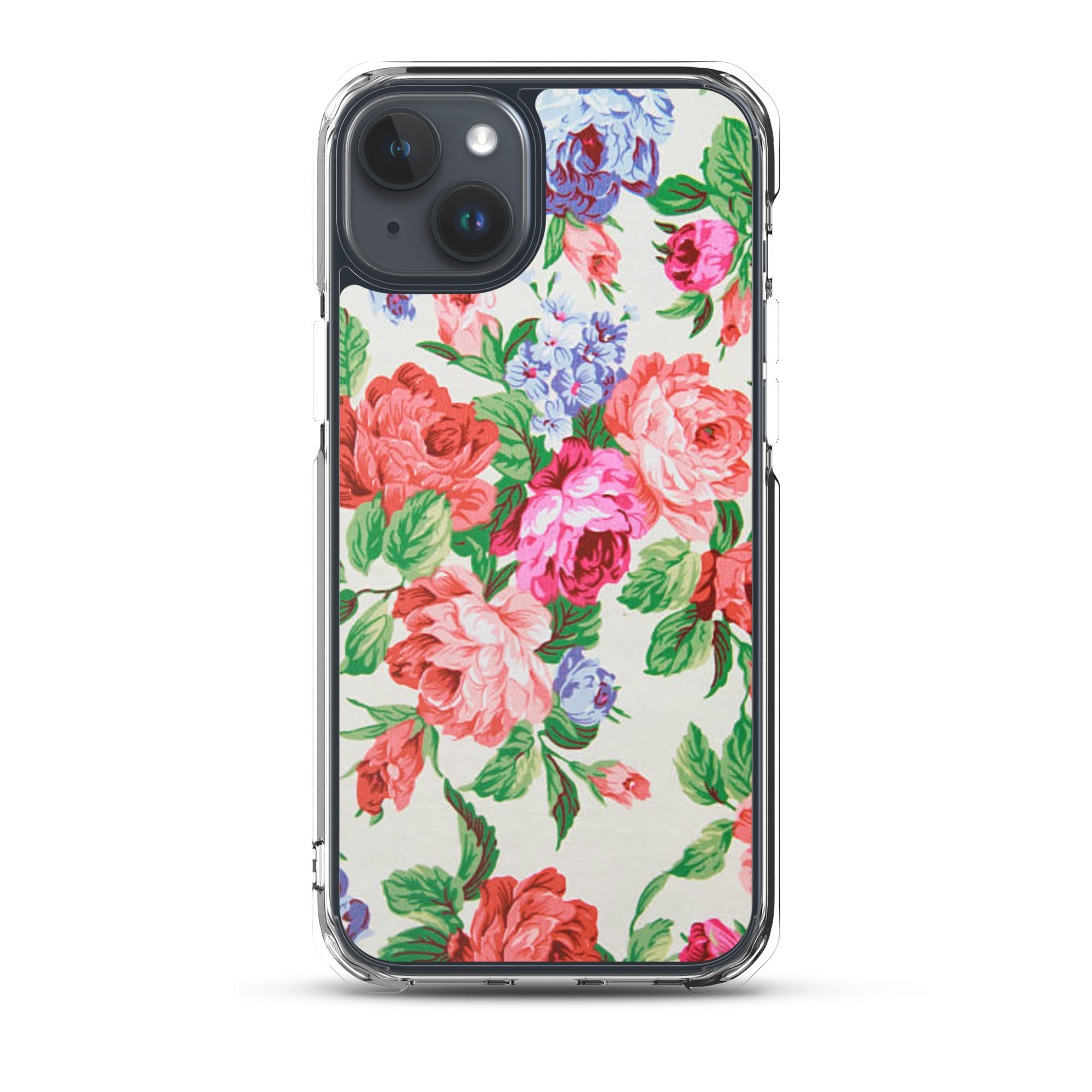 Pink Green Floral MagSafe® Clear Case for iPhone® 14-17 Pro Max