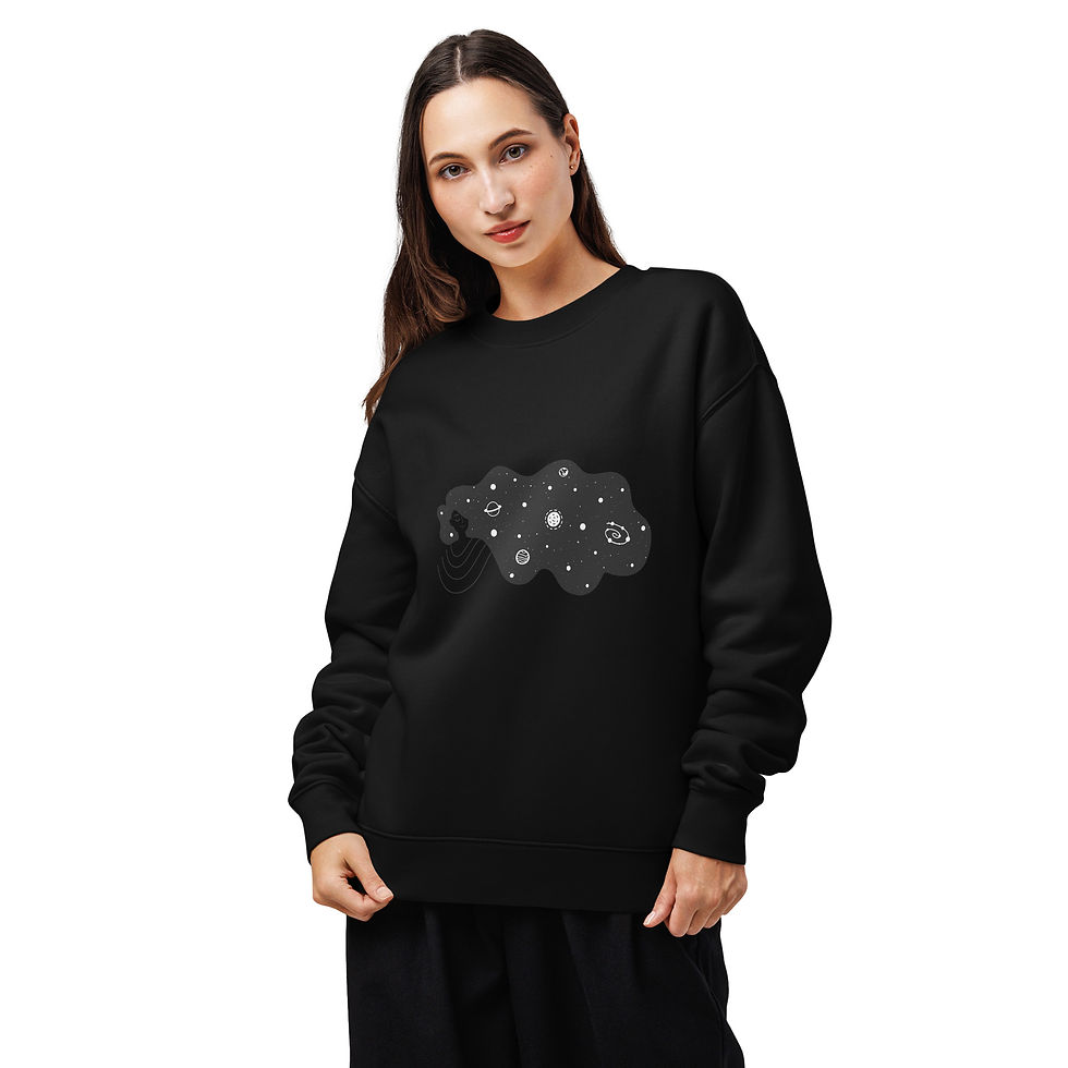 Universe woman Unisex Relax Crew Neck Sweatshirt S-3XL looser fit comfort style