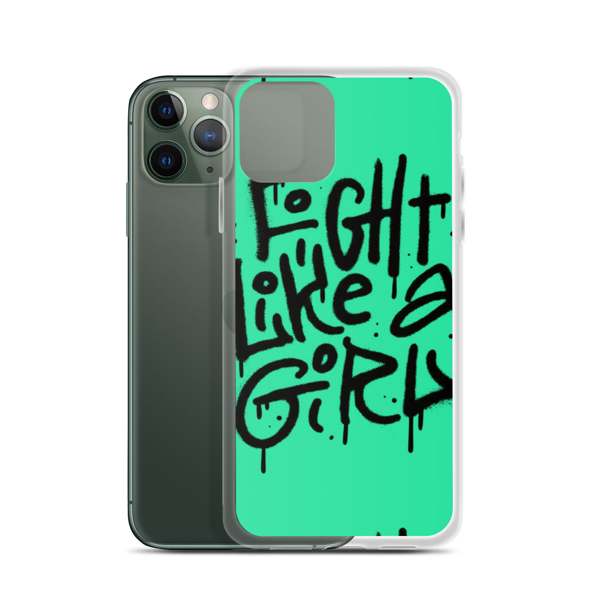 "Fight like a girl" Clear Case for iPhone® 7-17 Pro Max Secure and flexible