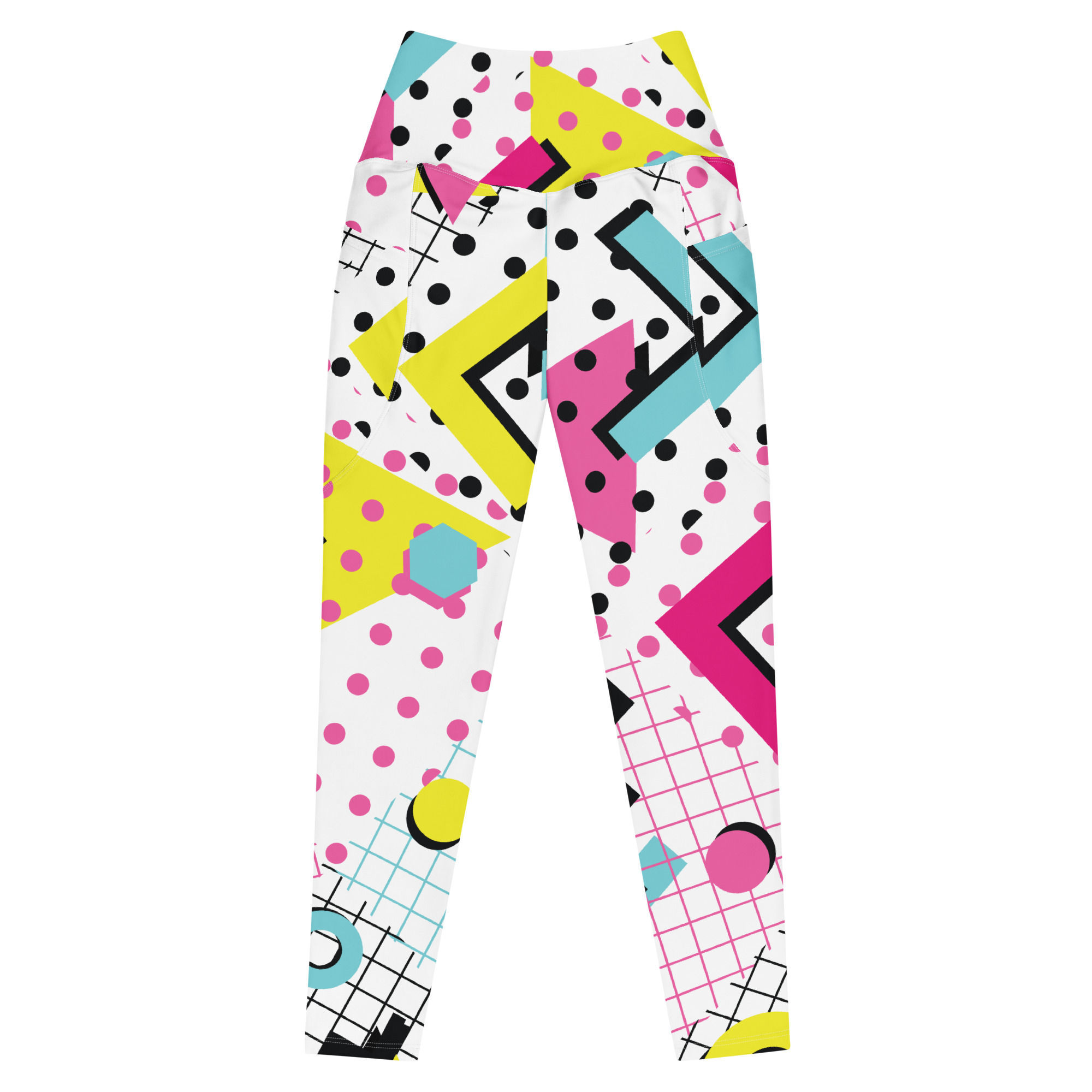 Geometric yoga leggings side pockets
