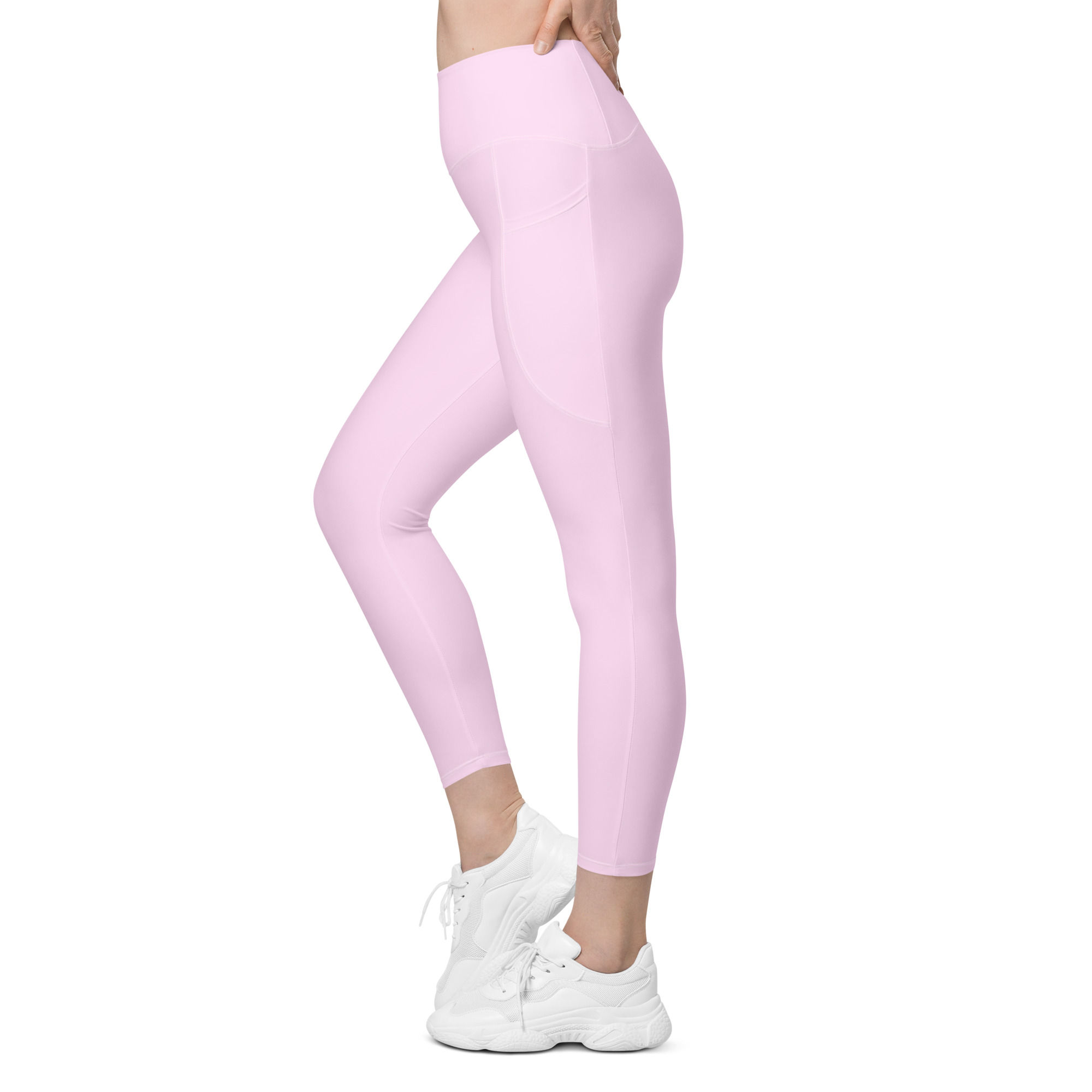 Lavender yoga leggings side pockets