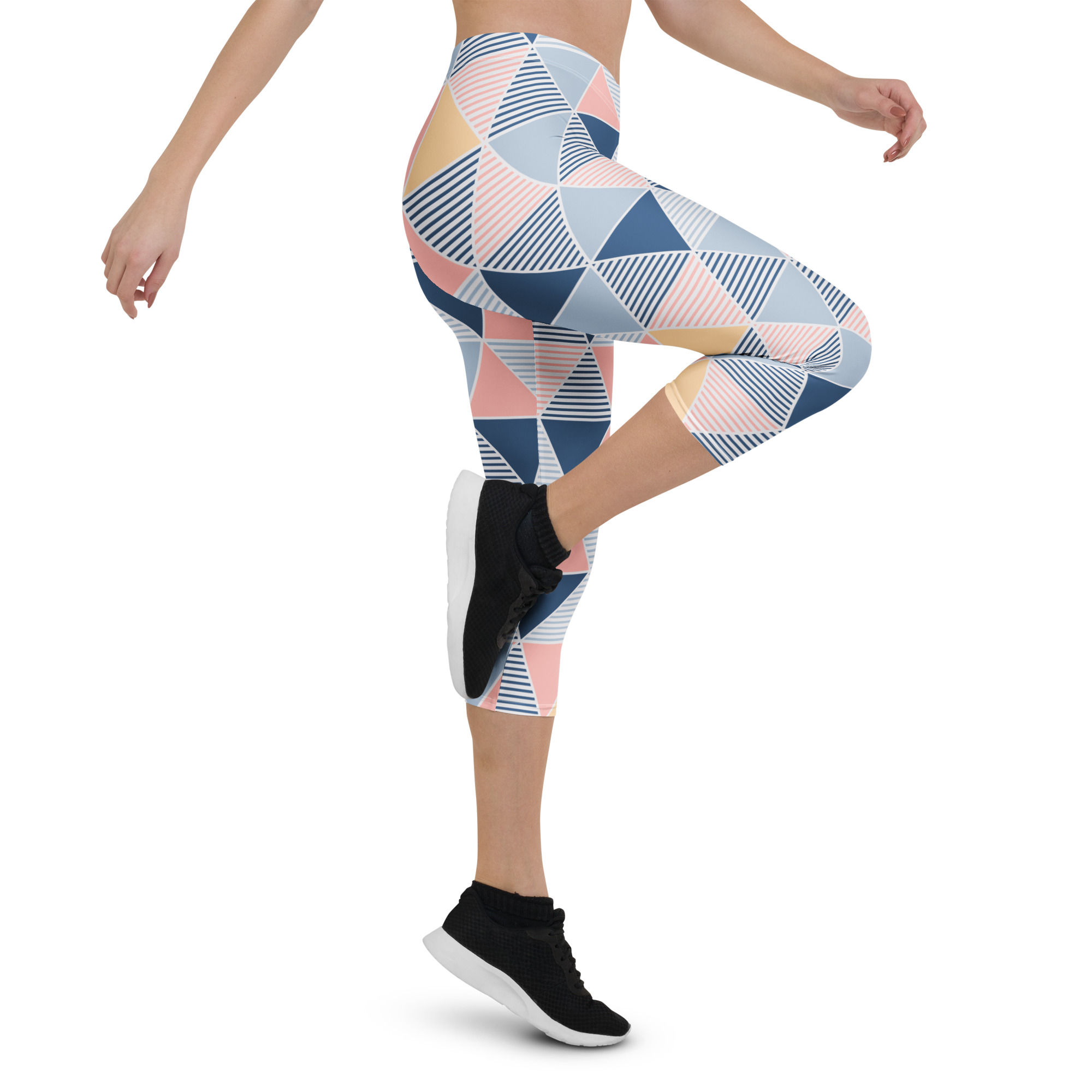 Pink triangles mid-rise capri leggings