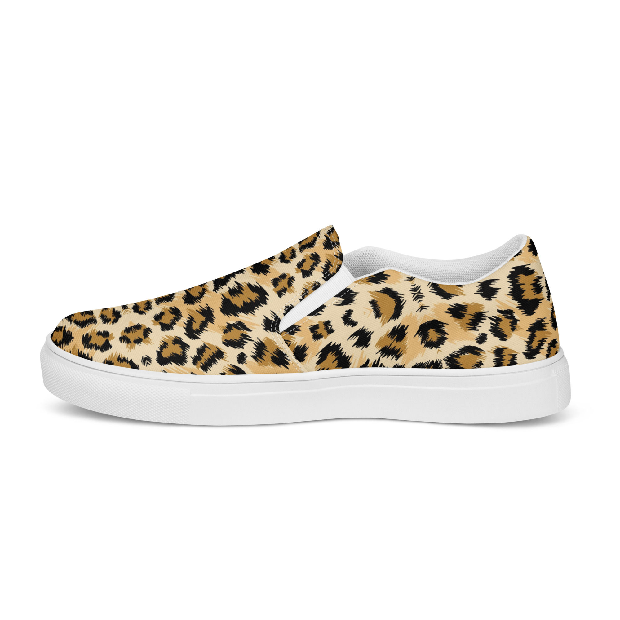 Leopard print womens slip-on canvas shoes