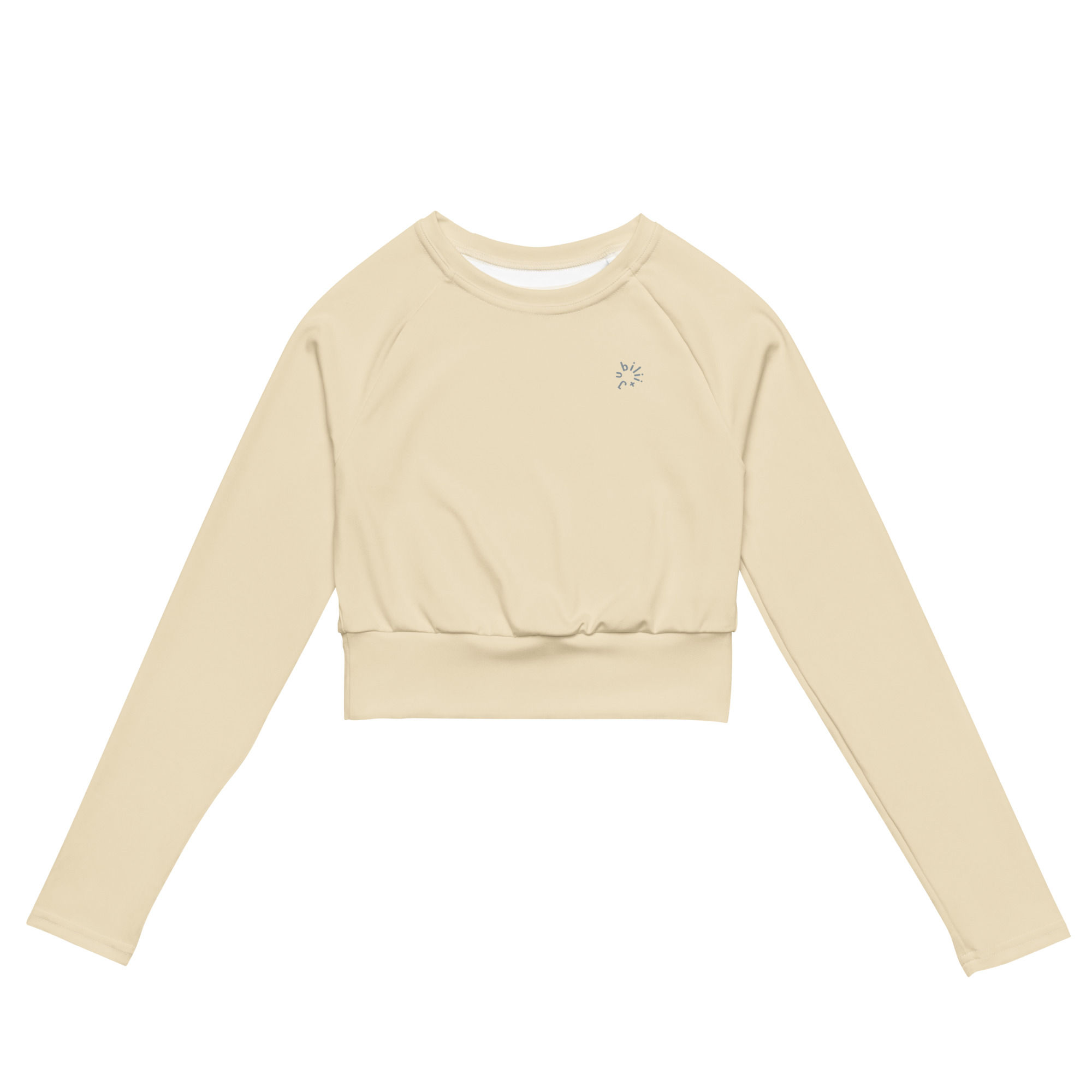 Bone long-sleeve crop top soft stretchy