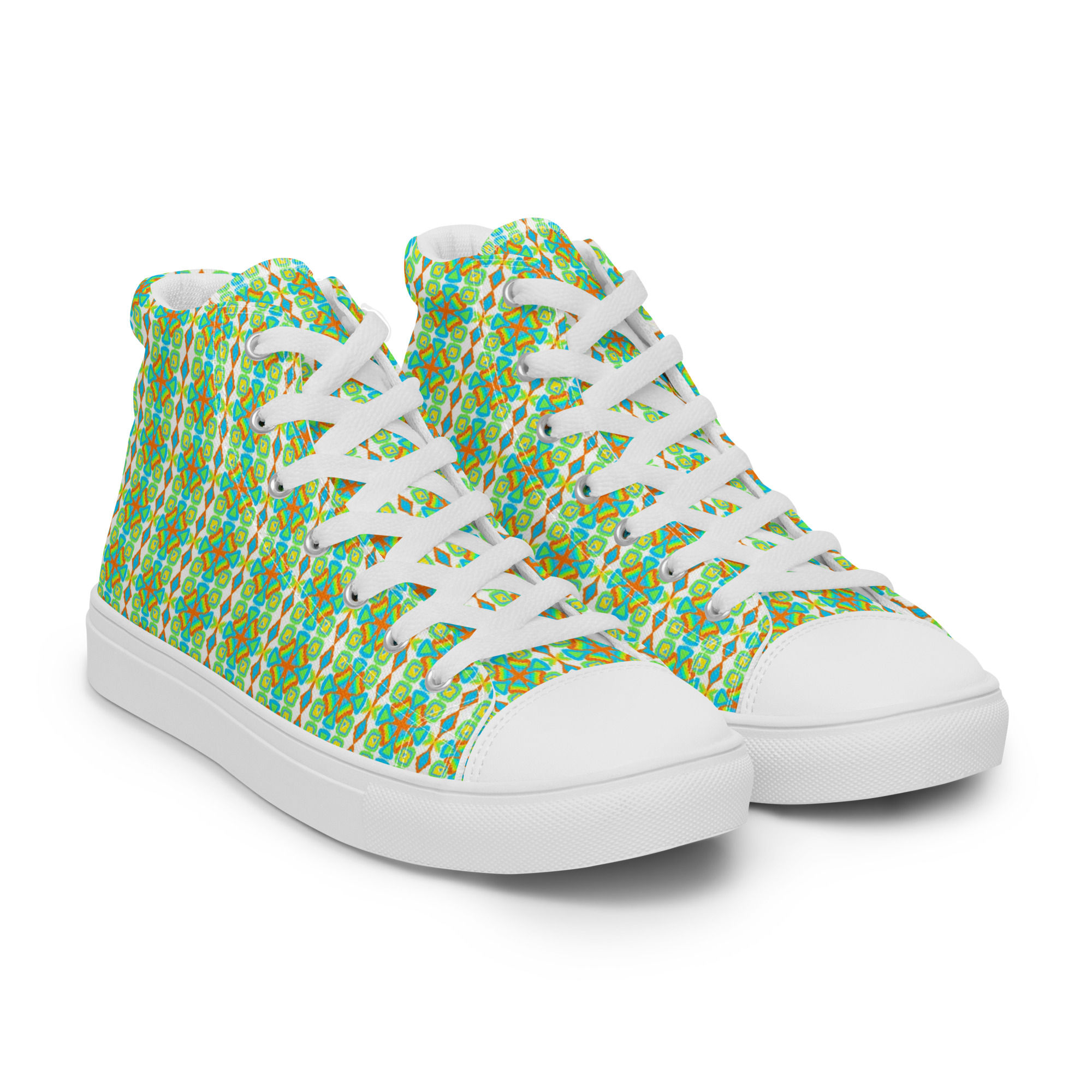 Light green women high top trainers shoes